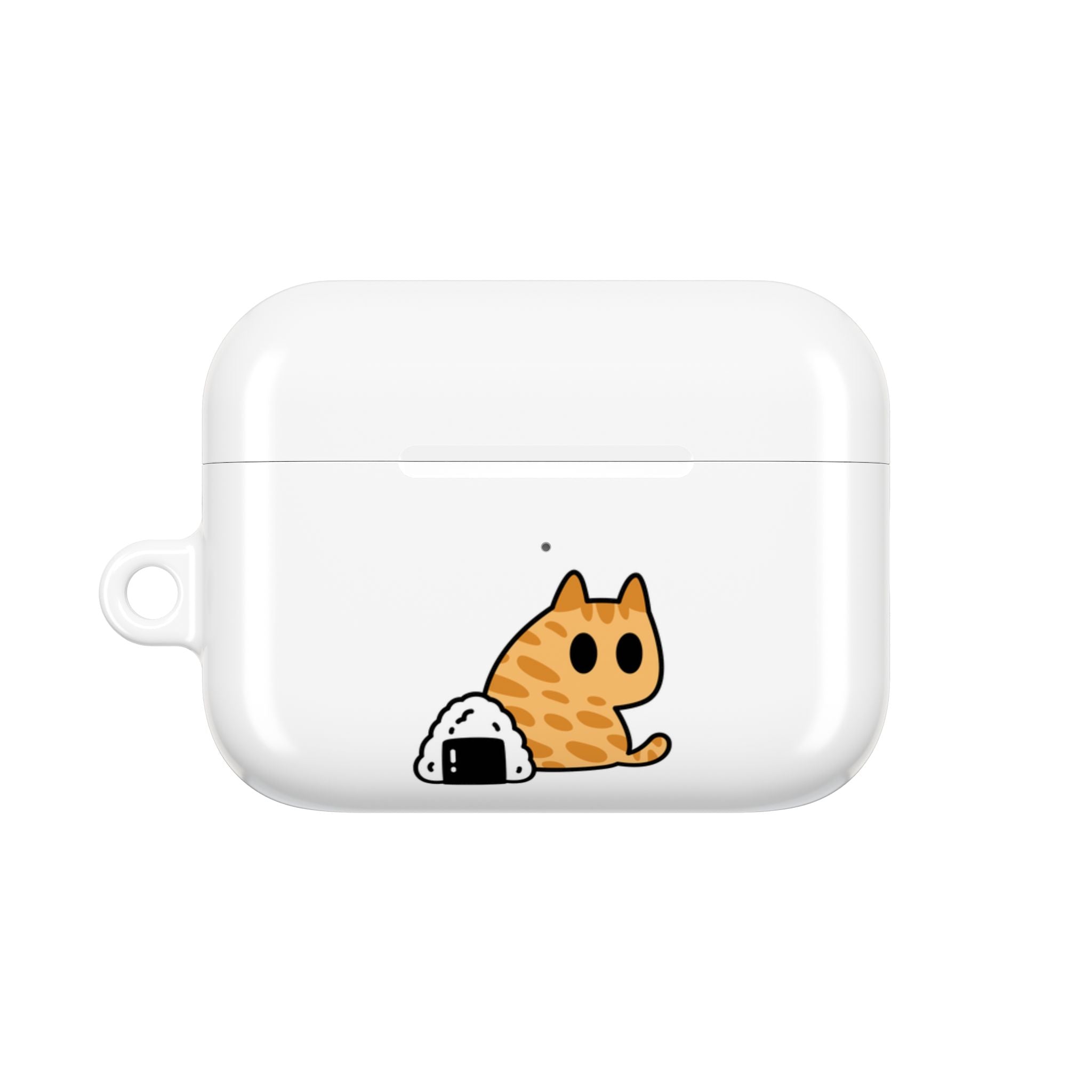 Japanese Cat & Onigiri White AirPod Case