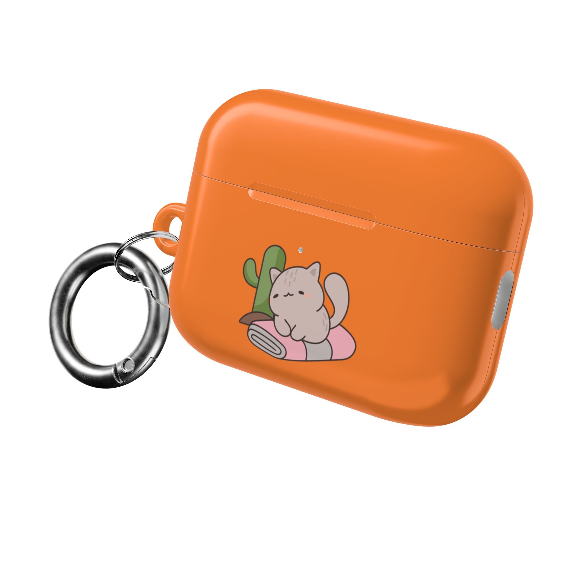 Cute Cat & Fish AirPod Case - Orange Protective Earbud Cover