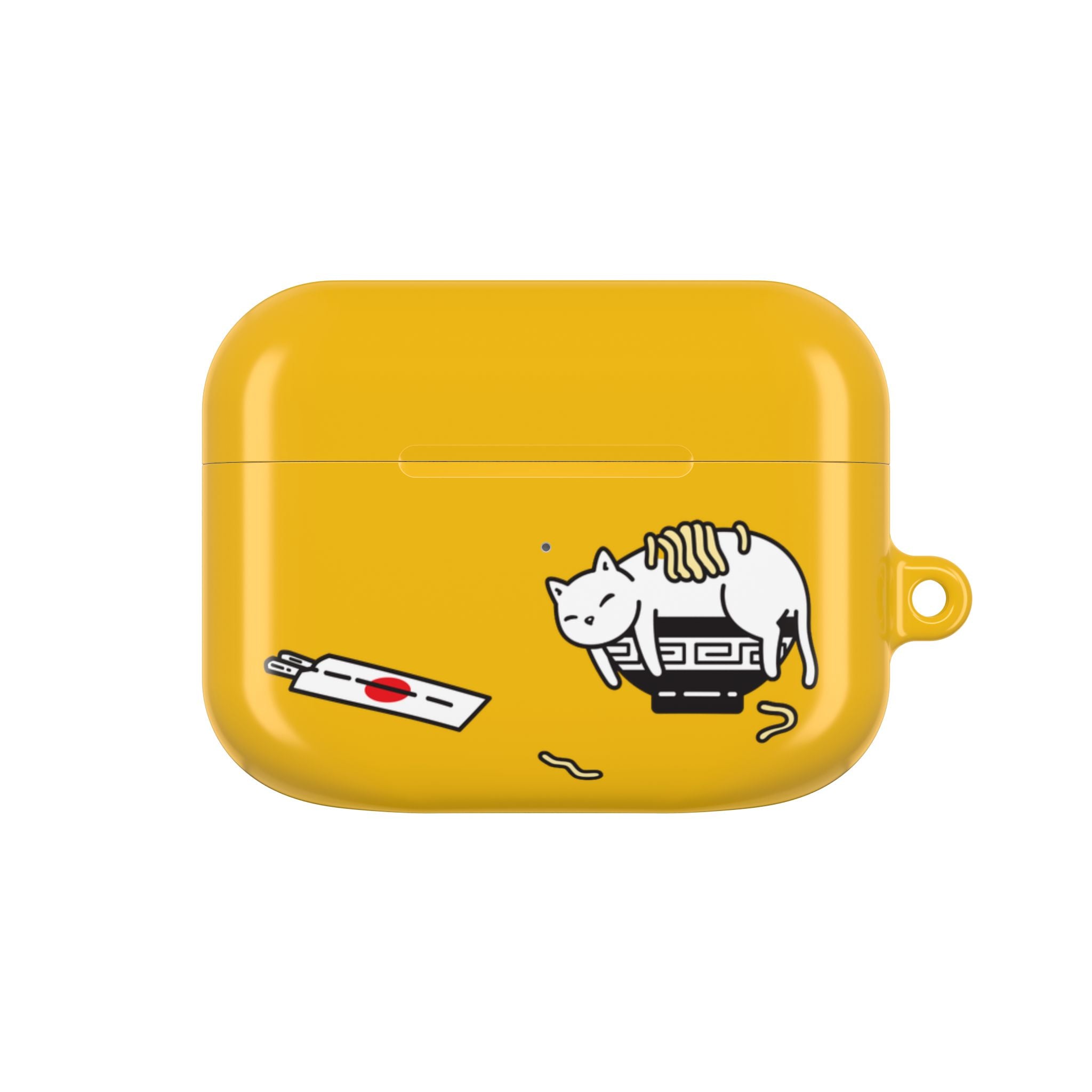 Japanese Cat & Chopsticks Yellow AirPods Case