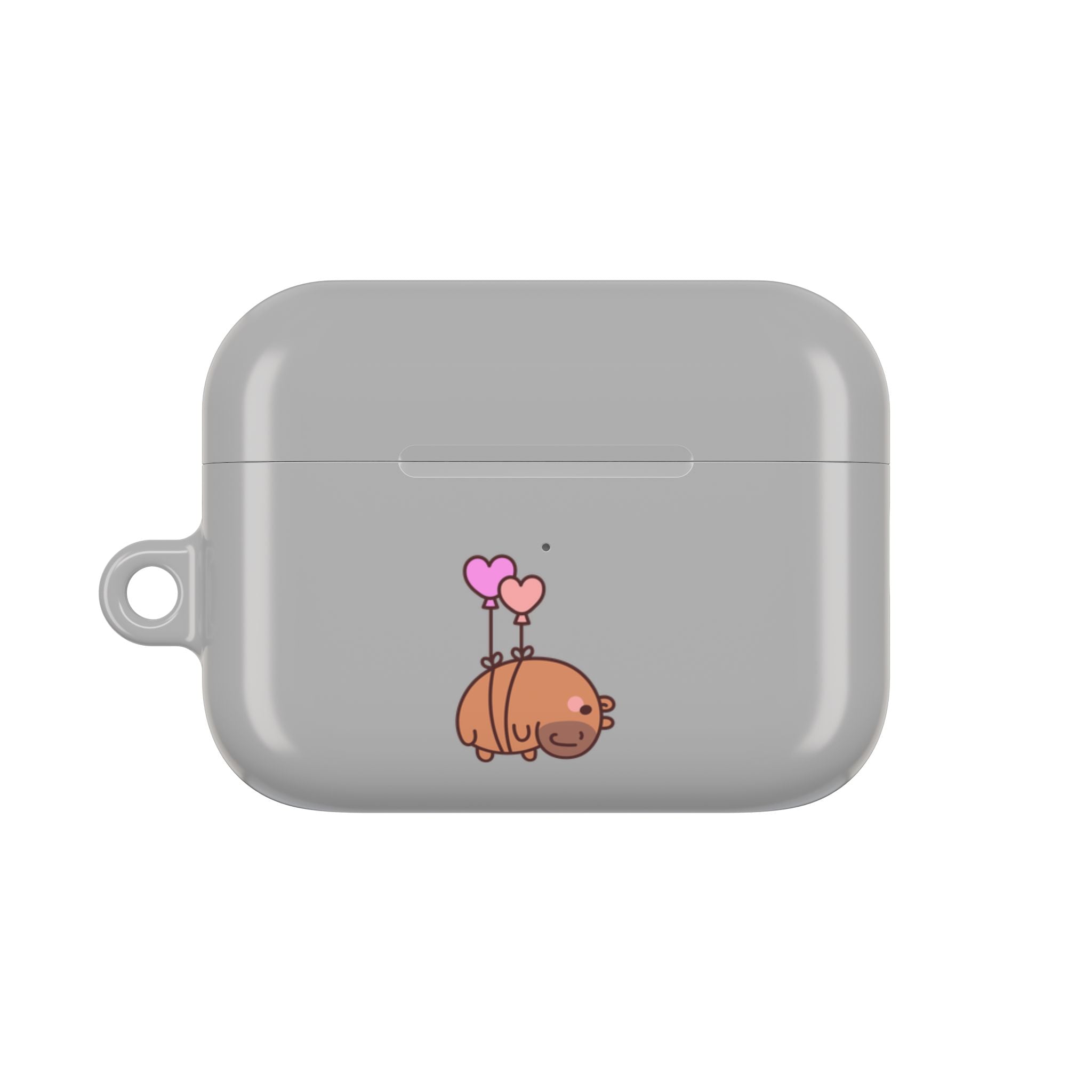 Cute  Capybara and Heart Balloon AirPod Case