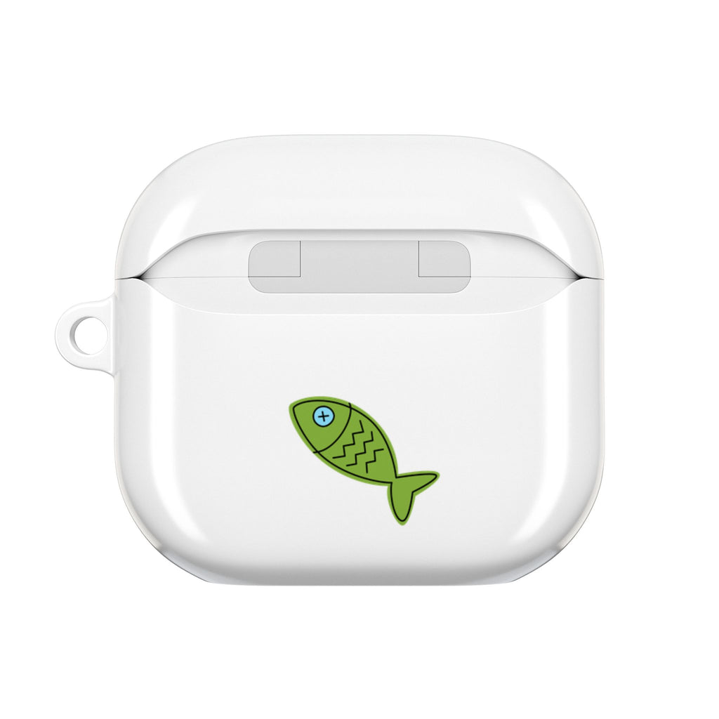 Cute Cat & Fish AirPod Case - Protective Cover with Nerdy Glasses Cat Design
