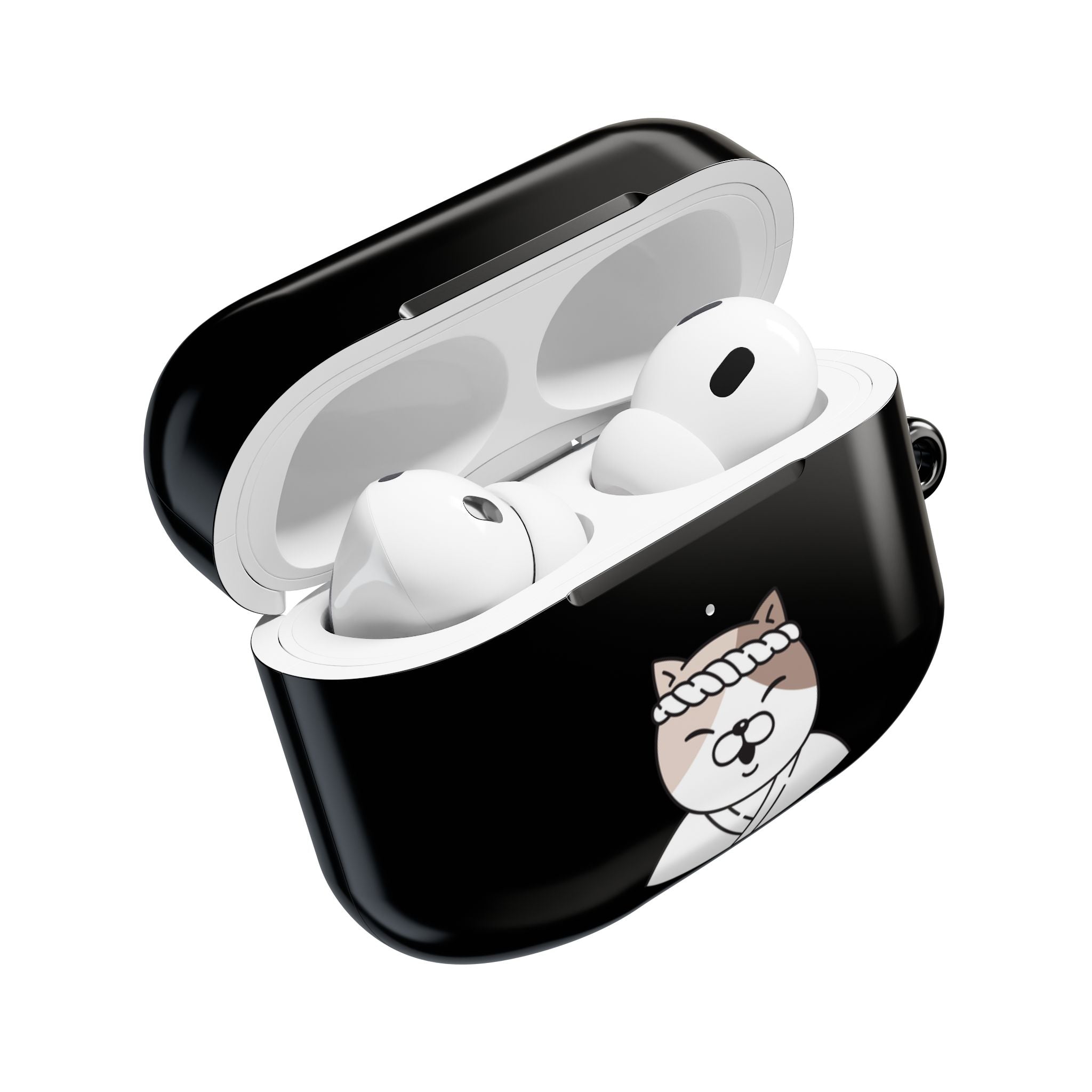 Samurai Shiba Inu with Japanese Flag Black AirPods or AirPods Pro Case