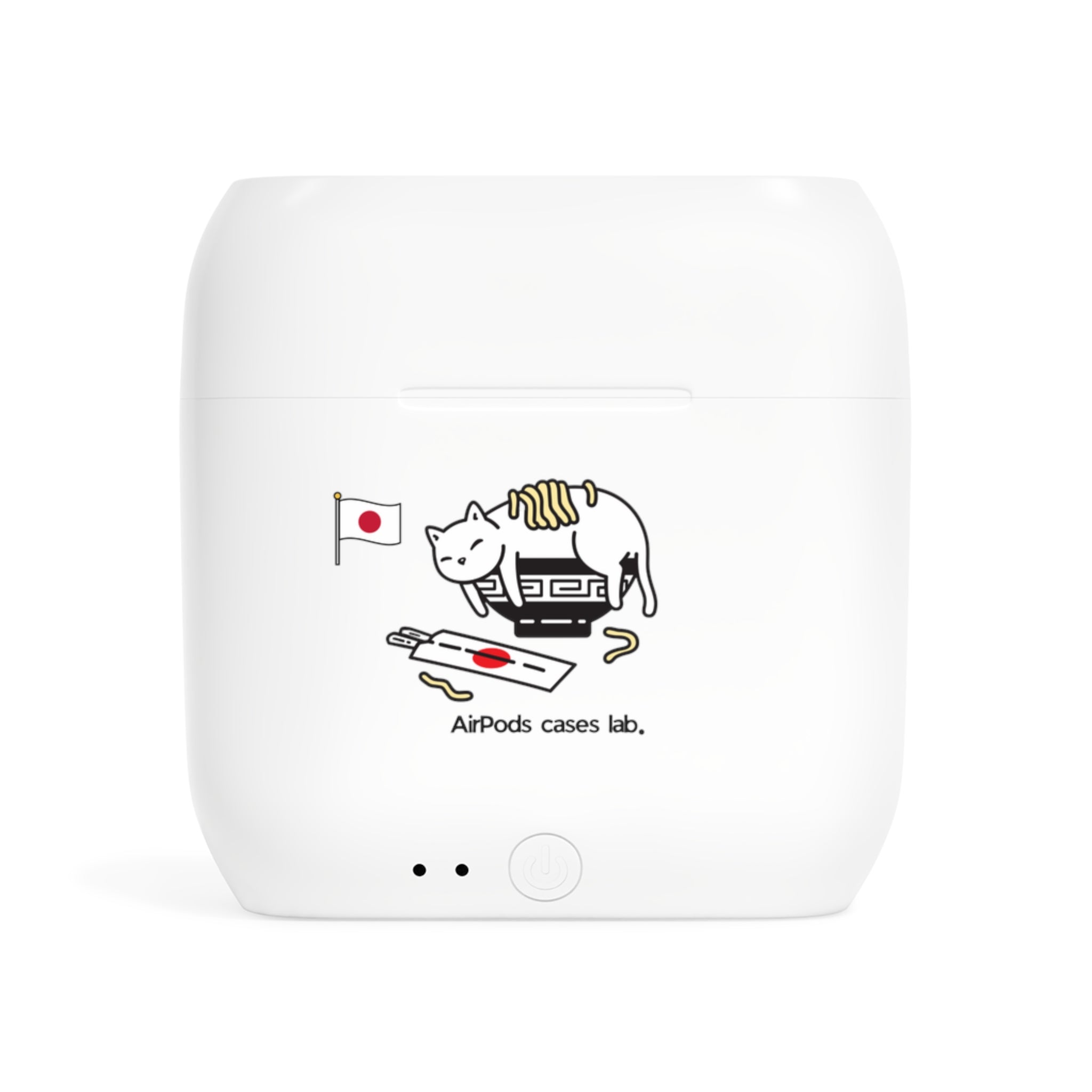 Japanese Sushi Cat White Earbuds