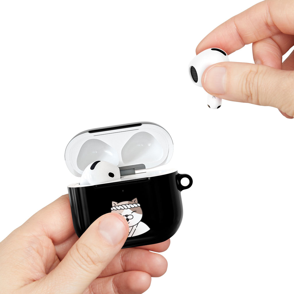 Samurai Shiba Inu with Japanese Flag Black AirPods or AirPods Pro Case