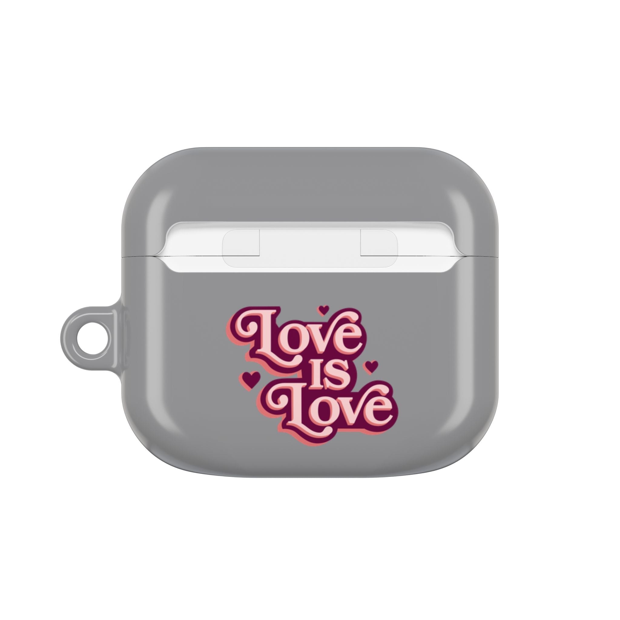 AirPods Case - Cute 'Je t'aime' Capybaras & Pink Heart / "Love Is Love"