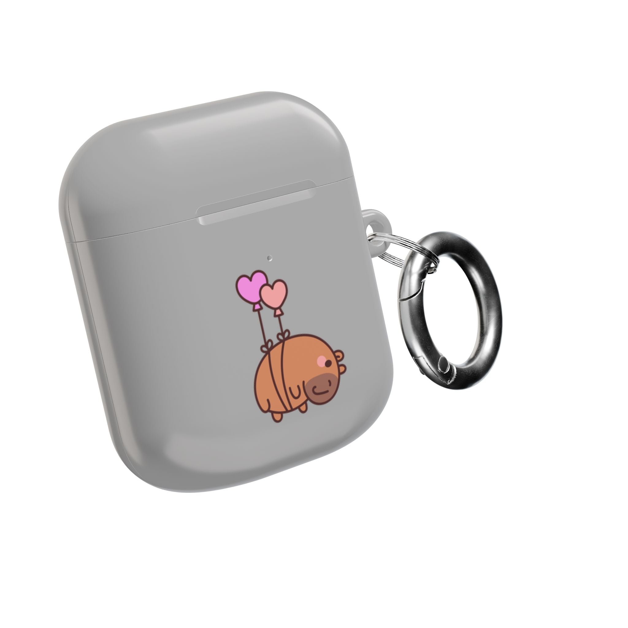 Cute  Capybara and Heart Balloon AirPod Case