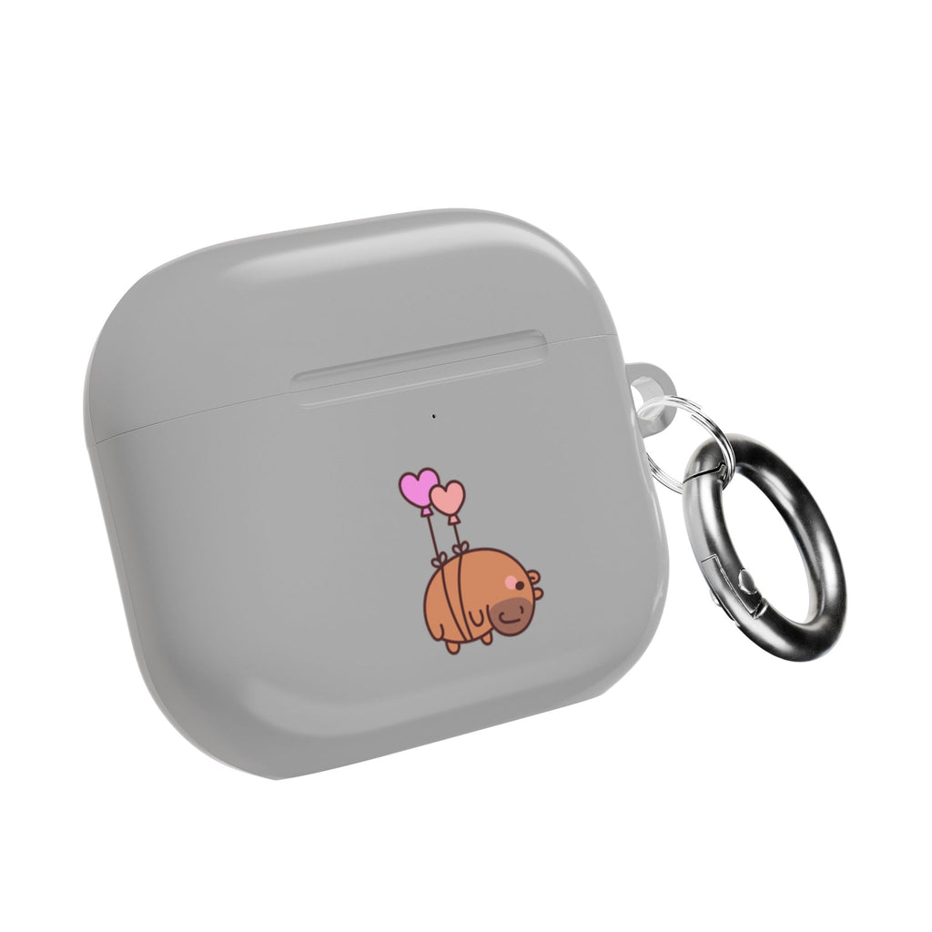Cute  Capybara and Heart Balloon AirPod Case