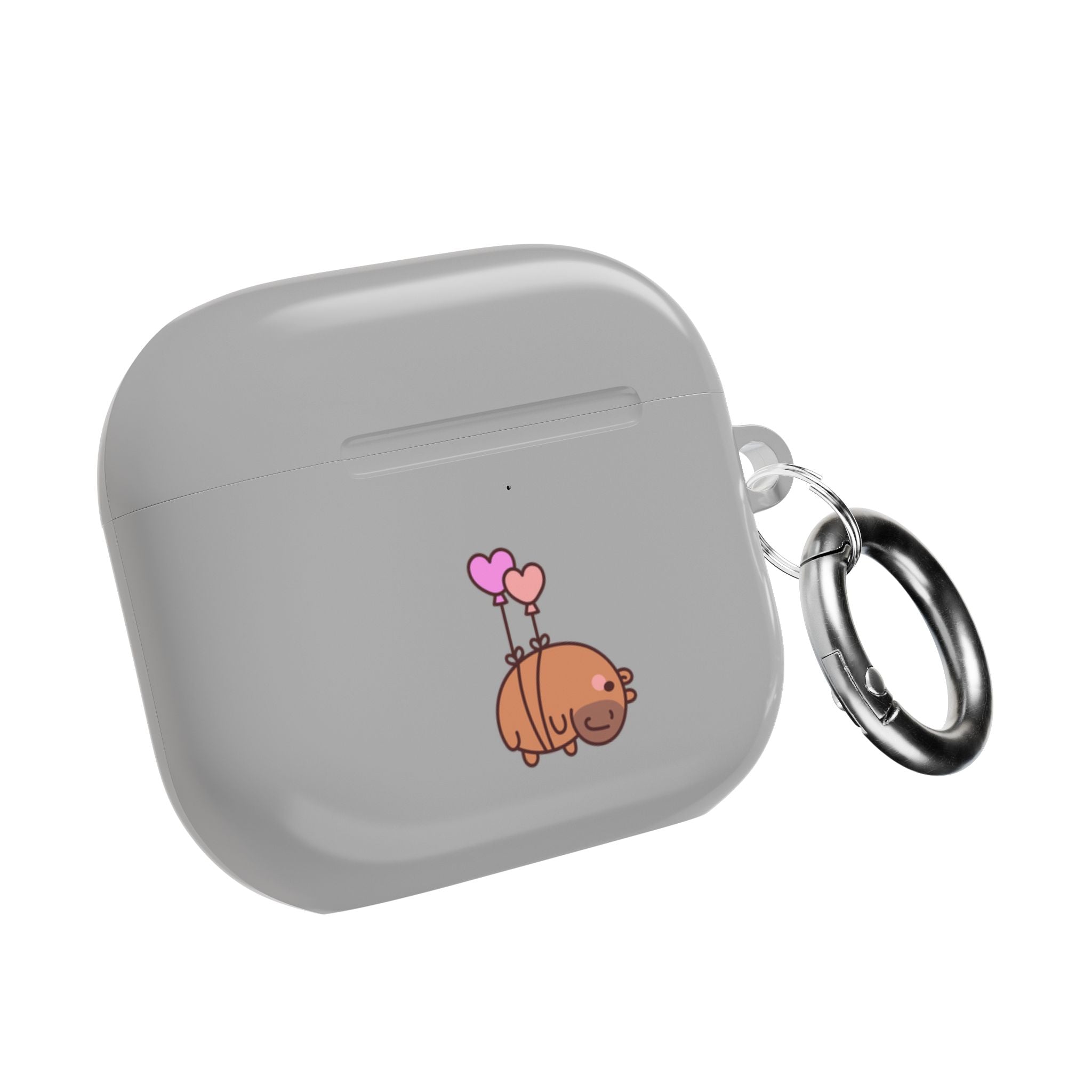 Cute  Capybara and Heart Balloon AirPod Case