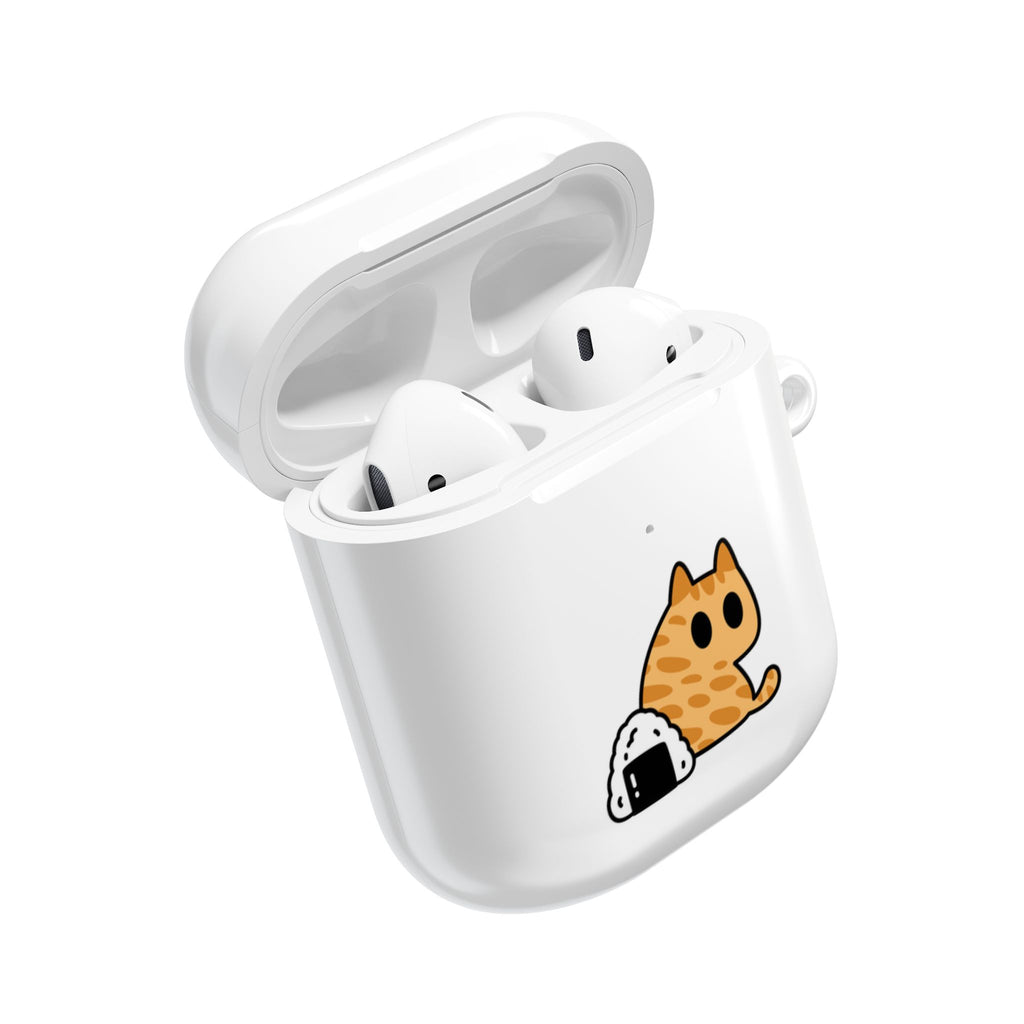 Japanese Cat & Onigiri White AirPod Case