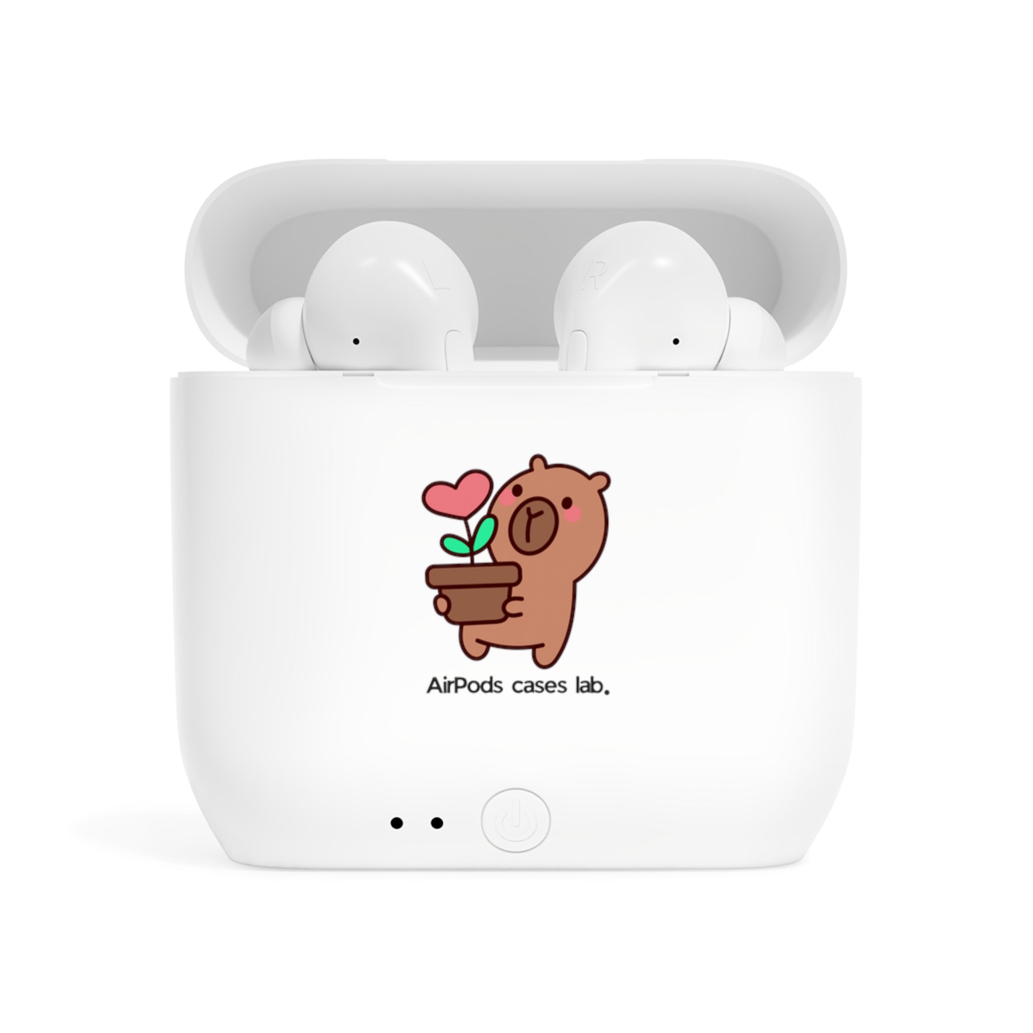 Cute Capybara Carrying A Plant Wireless Earbuds