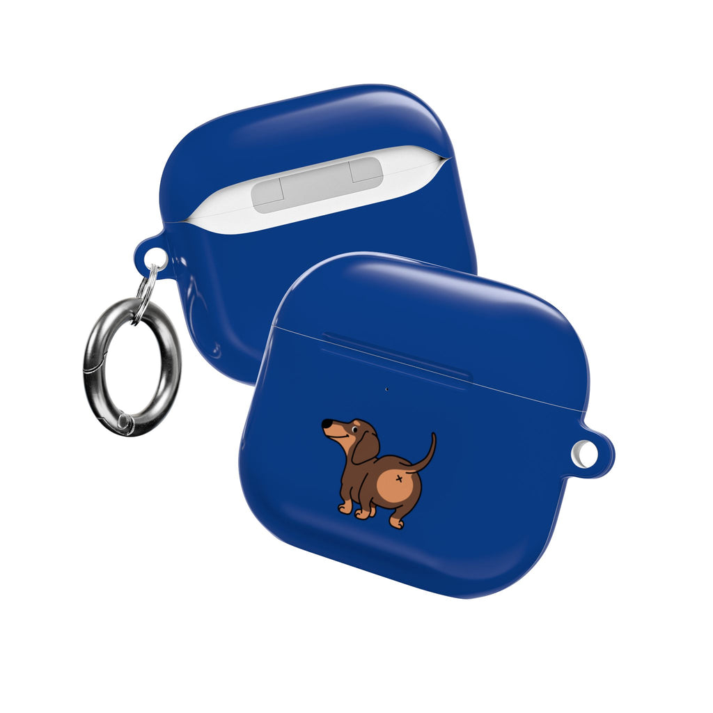 Staring Dachshund Navy AirPods or AirPods Pro Case