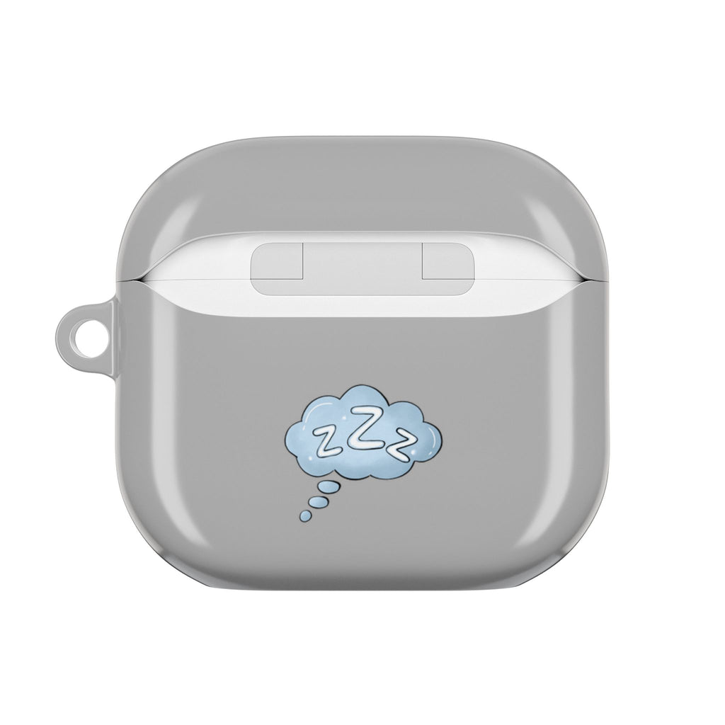 Grey AirPods Case with a Snoozing Bulldog