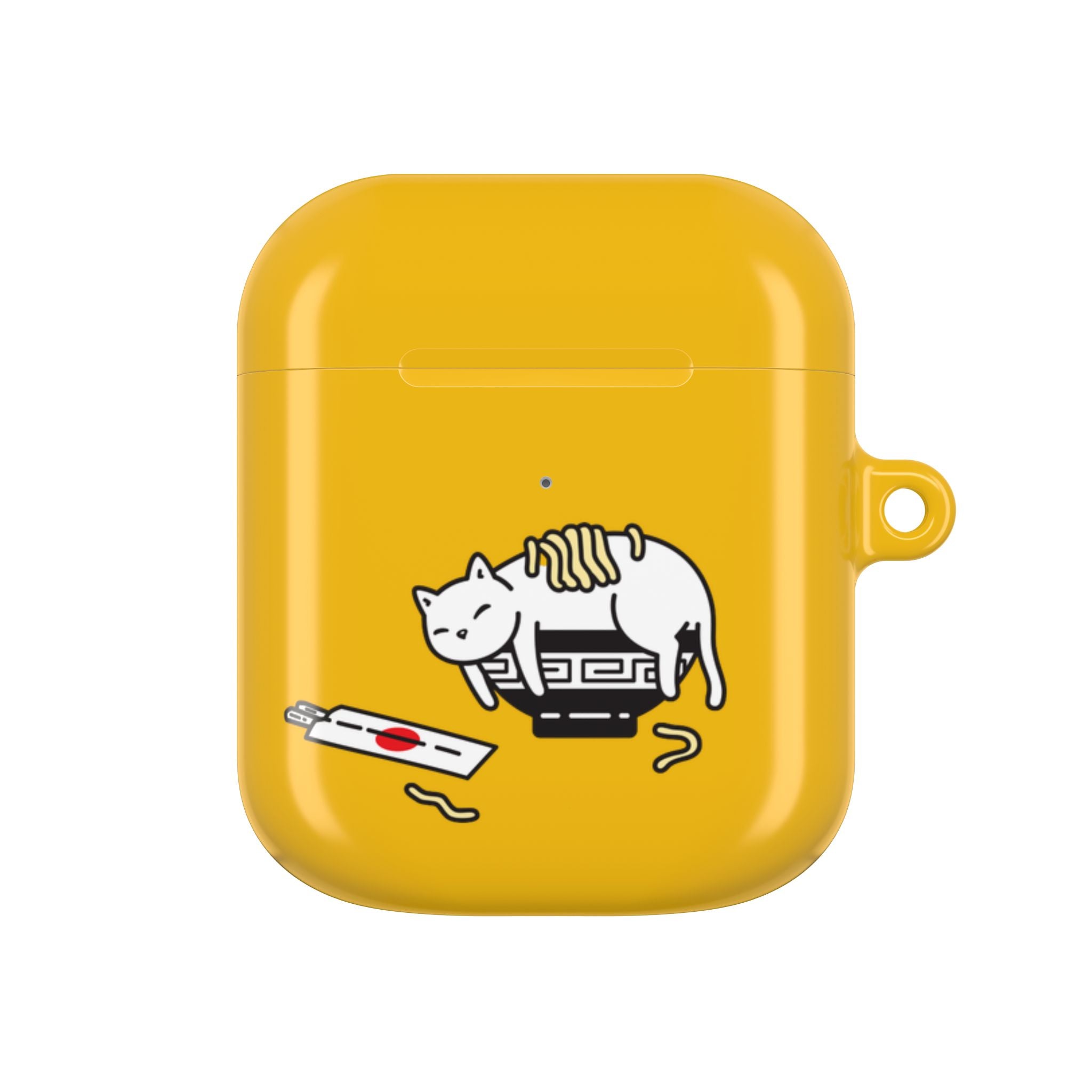 Japanese Cat & Chopsticks Yellow AirPods Case