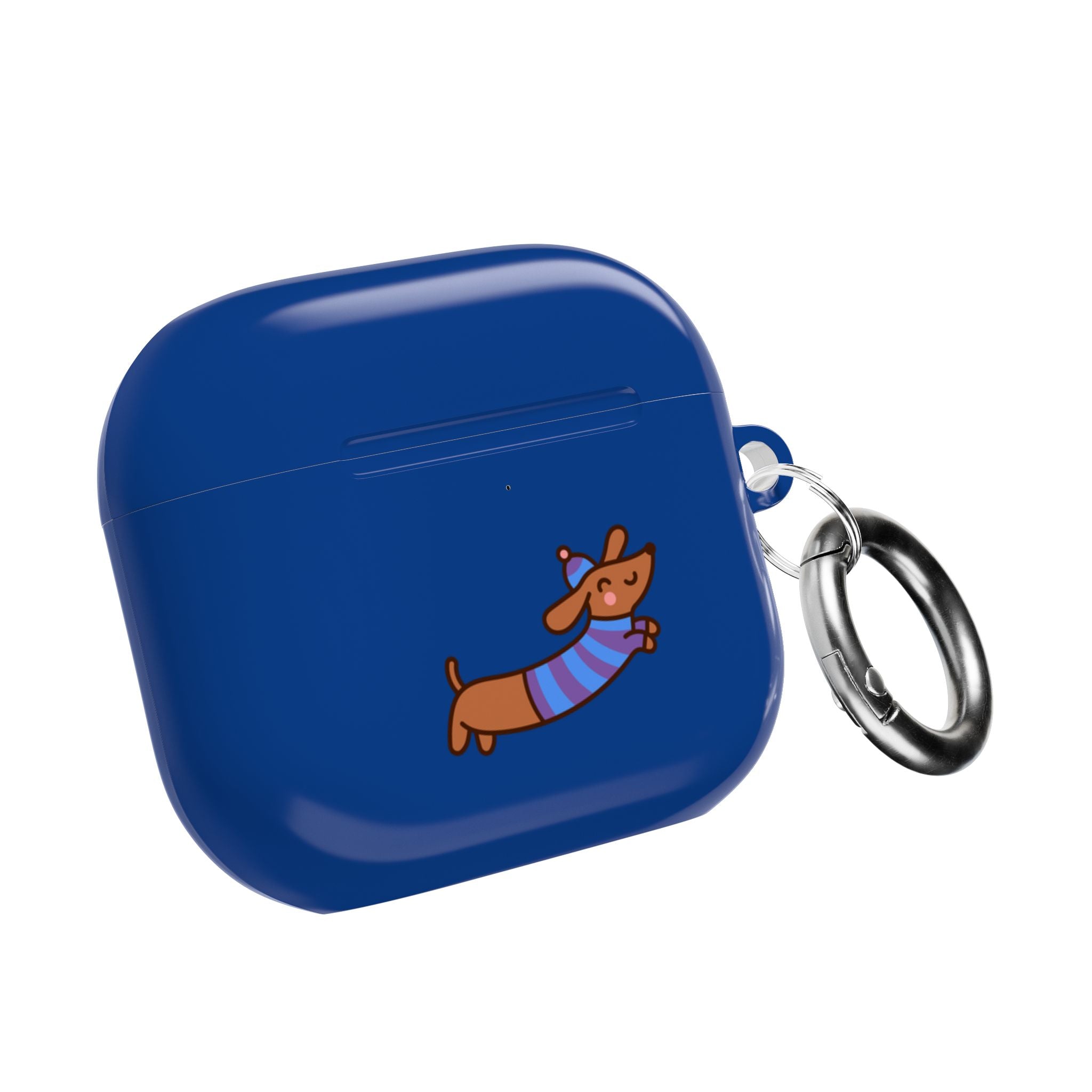 Dachshund & Butterflies Blue Protective AirPods Case