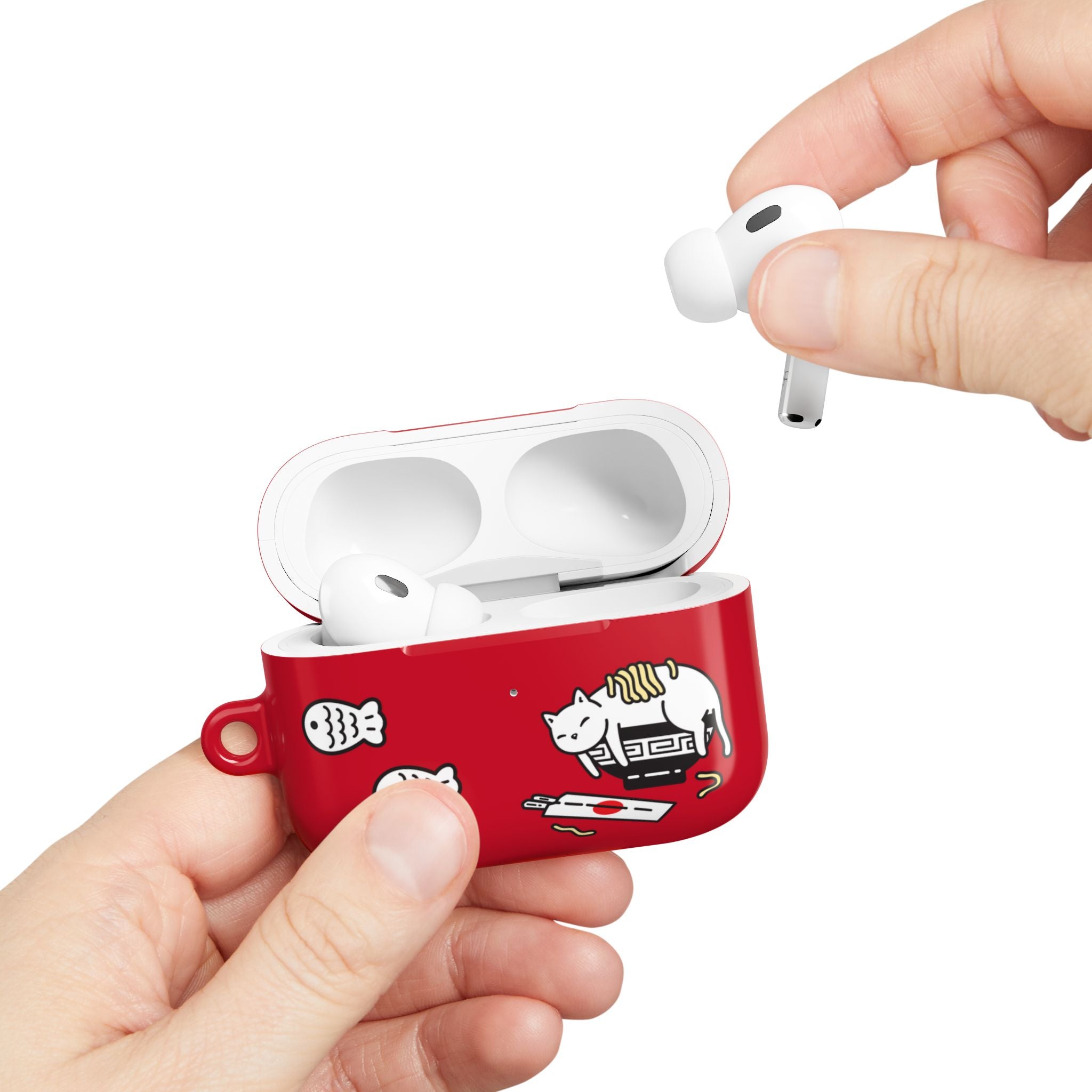 Lucky Japanese Cat & Fish Red AirPods or AirPods Pro Case