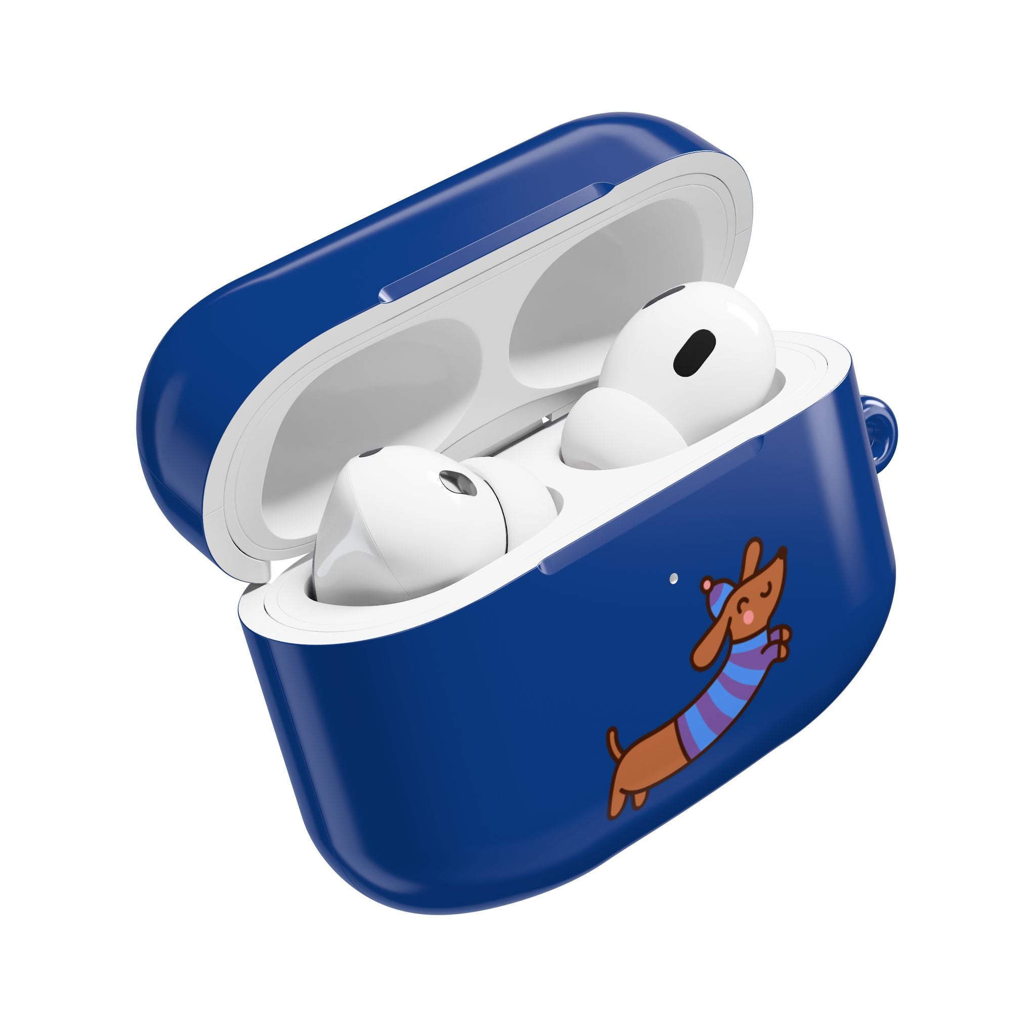 Dachshund & Butterflies Blue Protective AirPods Case