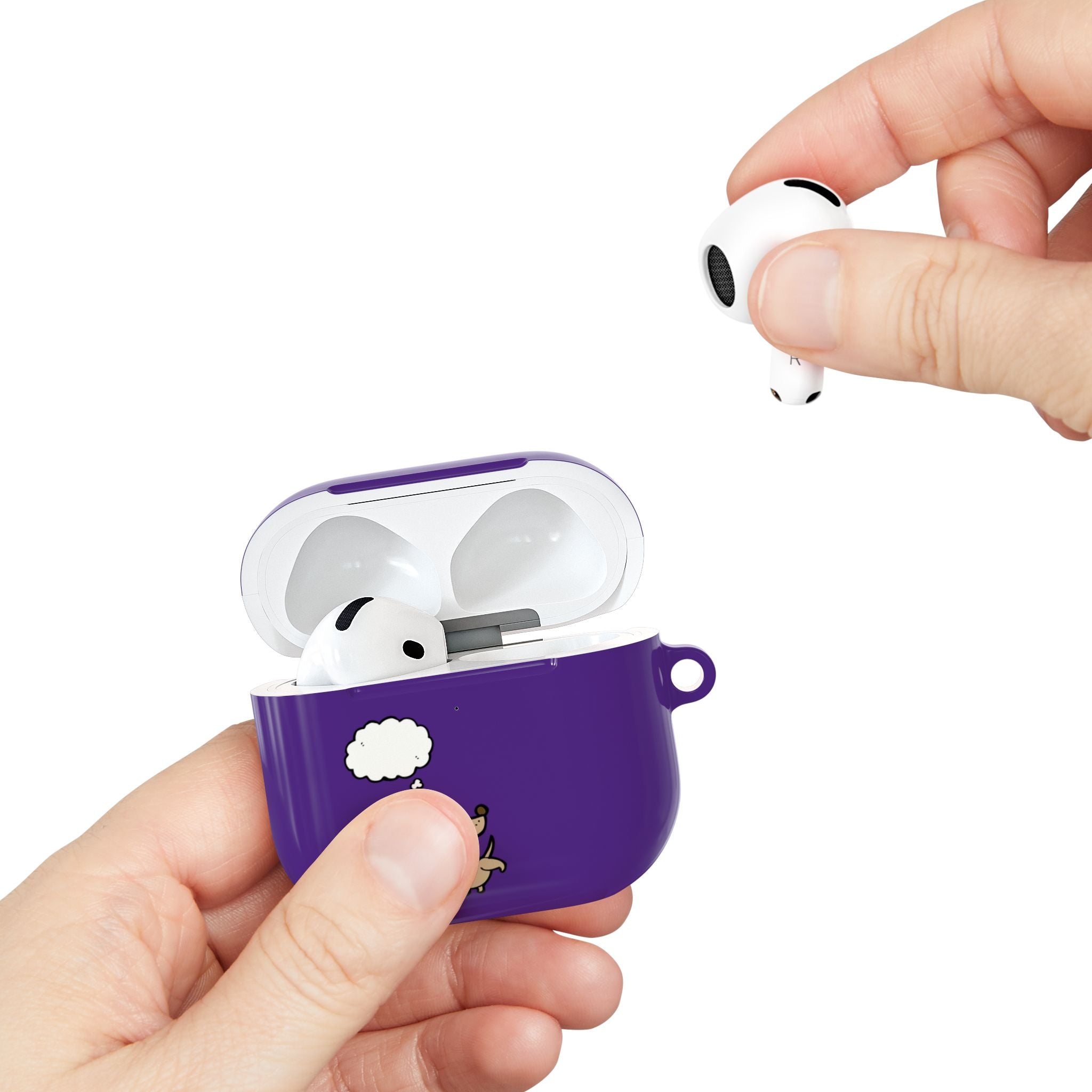 Happy Puppy Purple AirPods Case