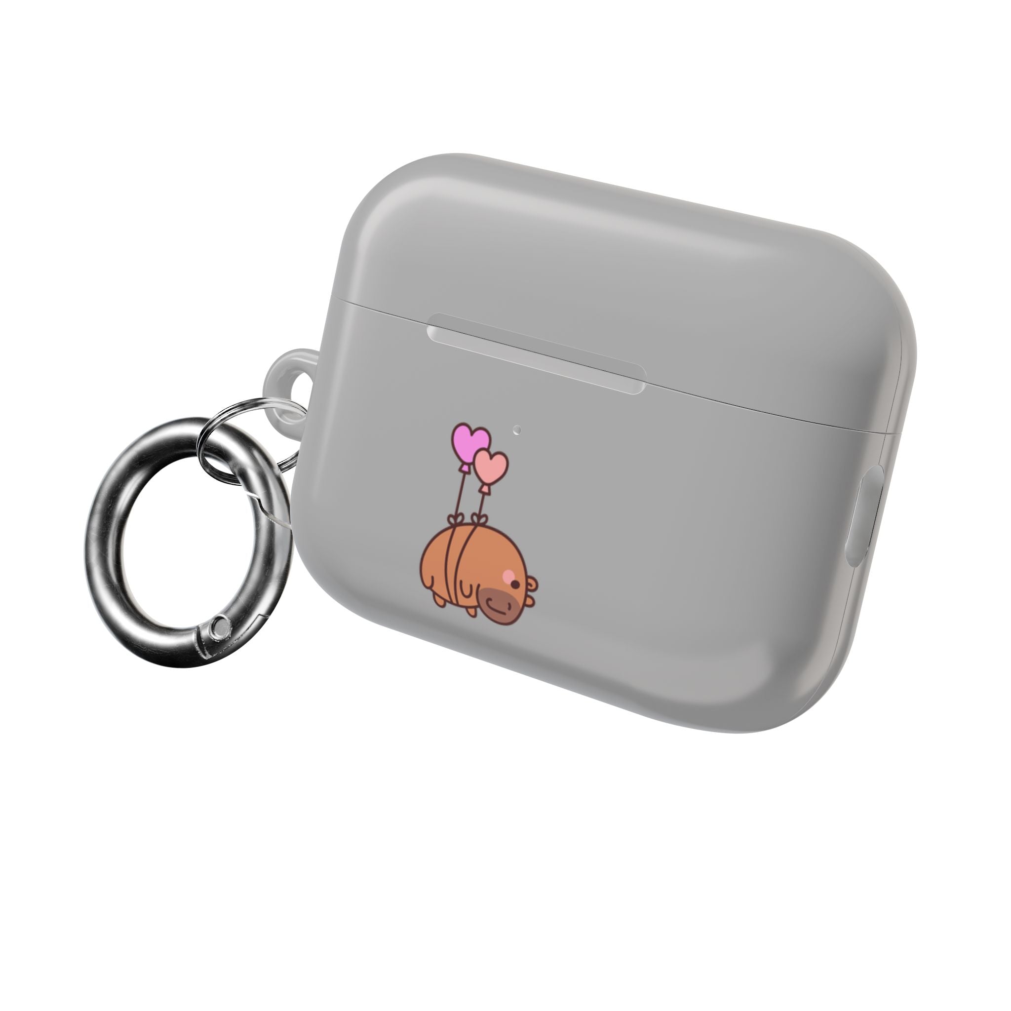 Cute  Capybara and Heart Balloon AirPod Case