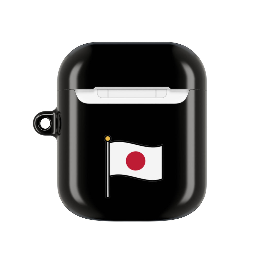 Samurai Shiba Inu with Japanese Flag Black AirPods or AirPods Pro Case