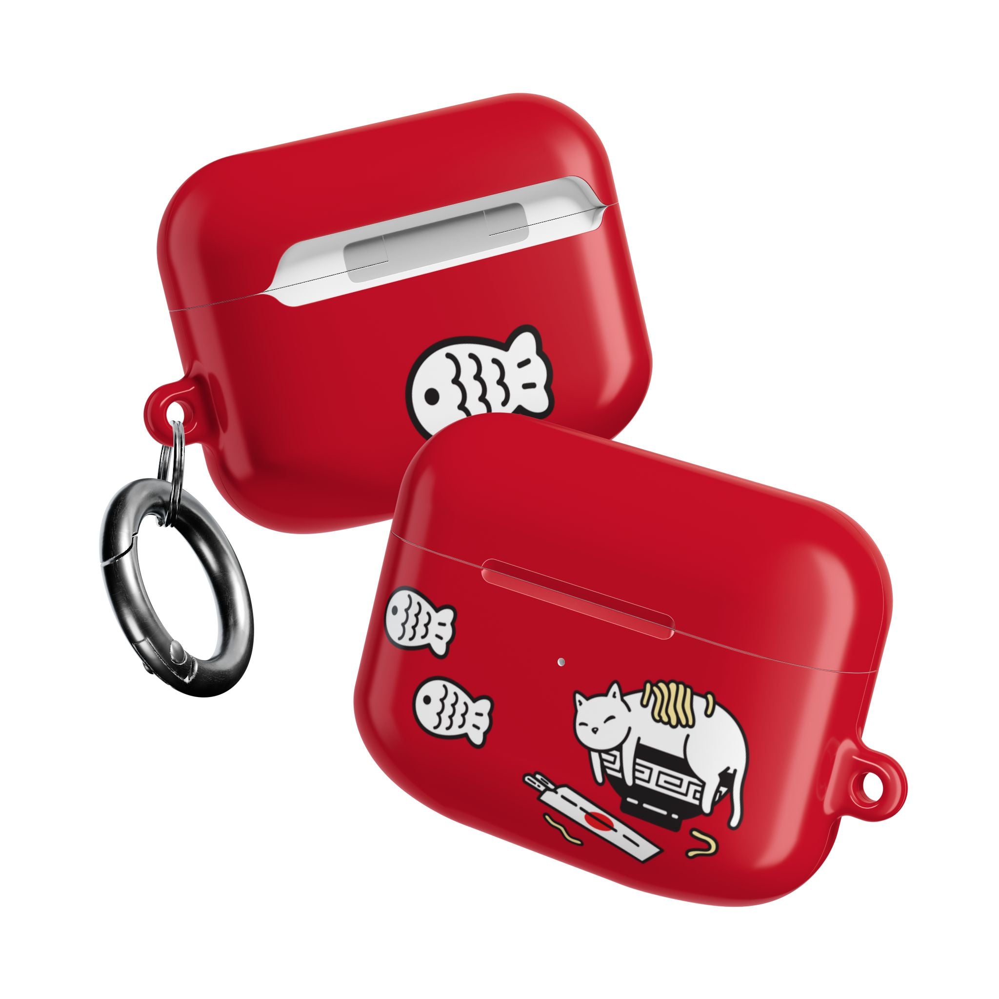 Lucky Japanese Cat & Fish Red AirPods or AirPods Pro Case