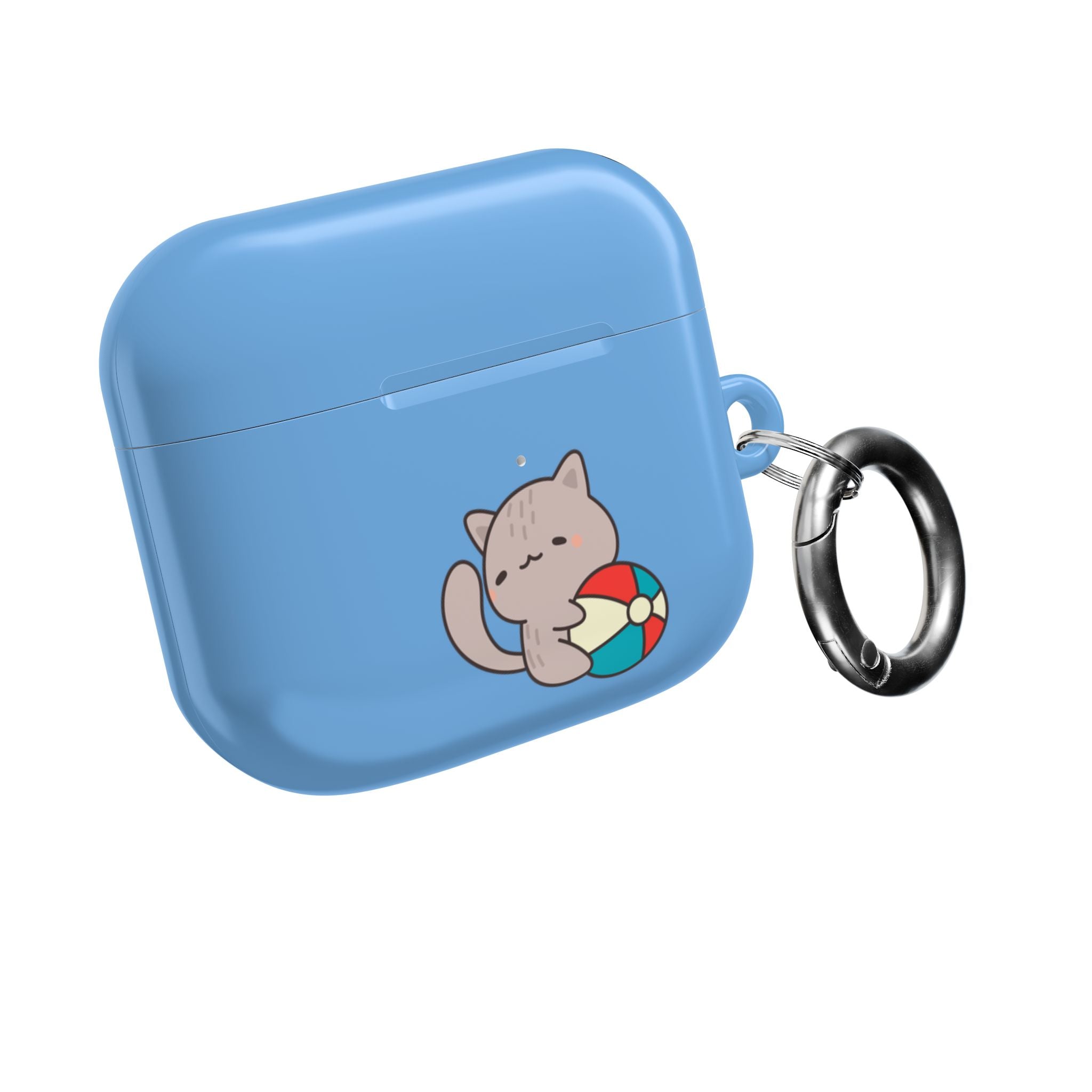 Cute Cat Beach AirPod Case with Beach Ball & Umbrella