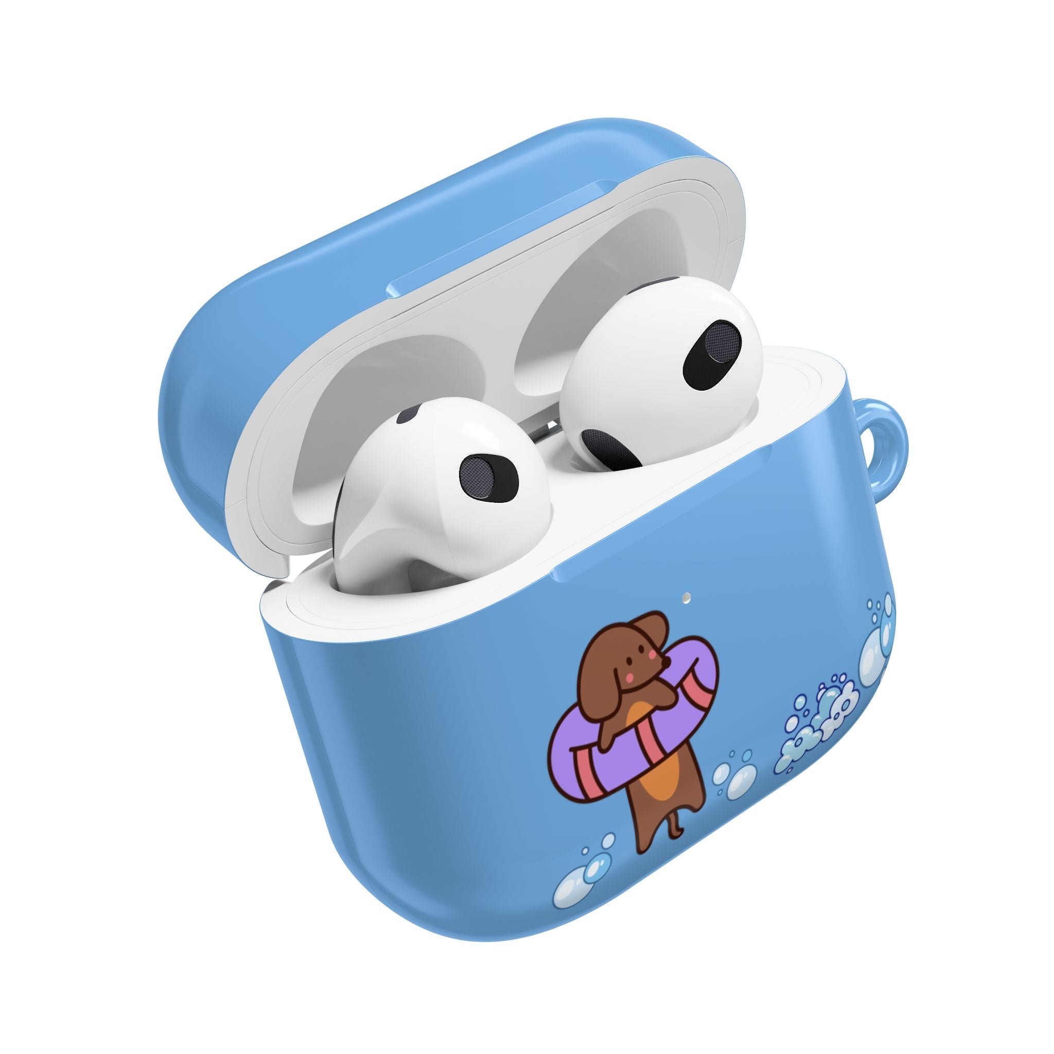 Cute Dachshund Dog & Crab Summer AirPod Case - Blue Beach Swim Float Design