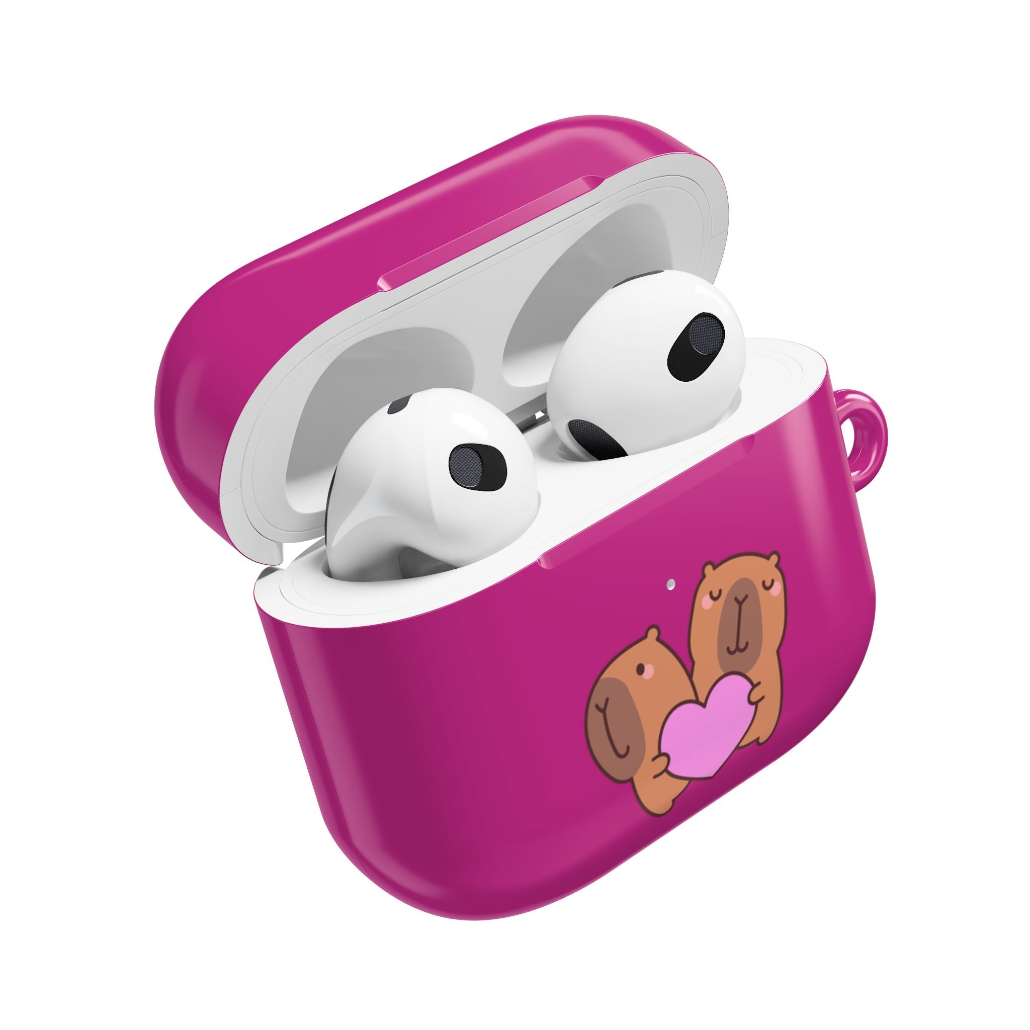 Cute Valentines Love Capybaras & Heart Envelope Protective AirPods Case