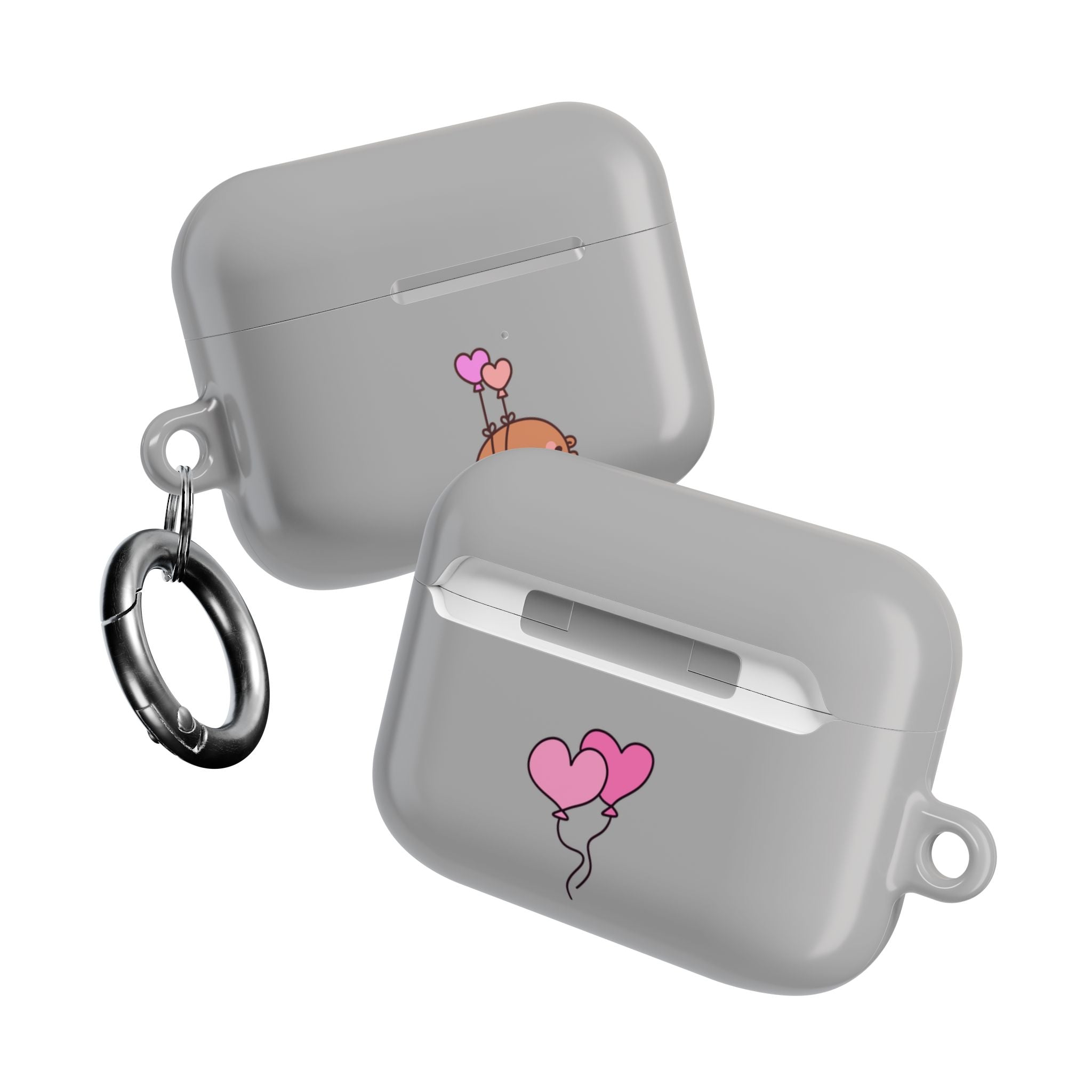 Cute  Capybara and Heart Balloon AirPod Case