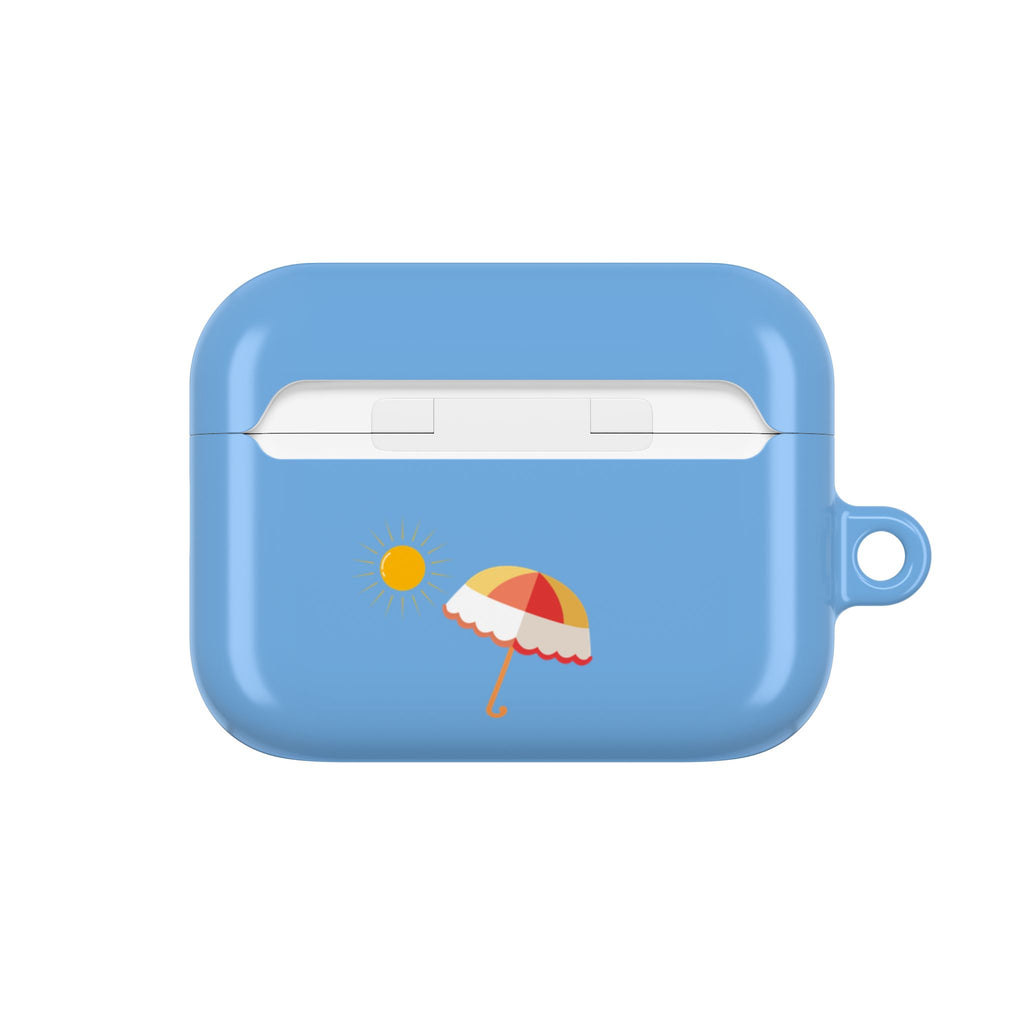 Cute Cat Beach AirPod Case with Beach Ball & Umbrella