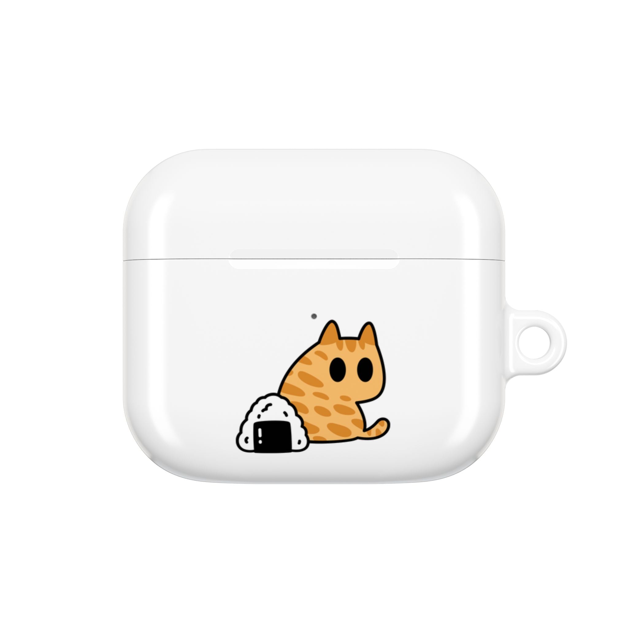 Japanese Cat & Onigiri White AirPod Case