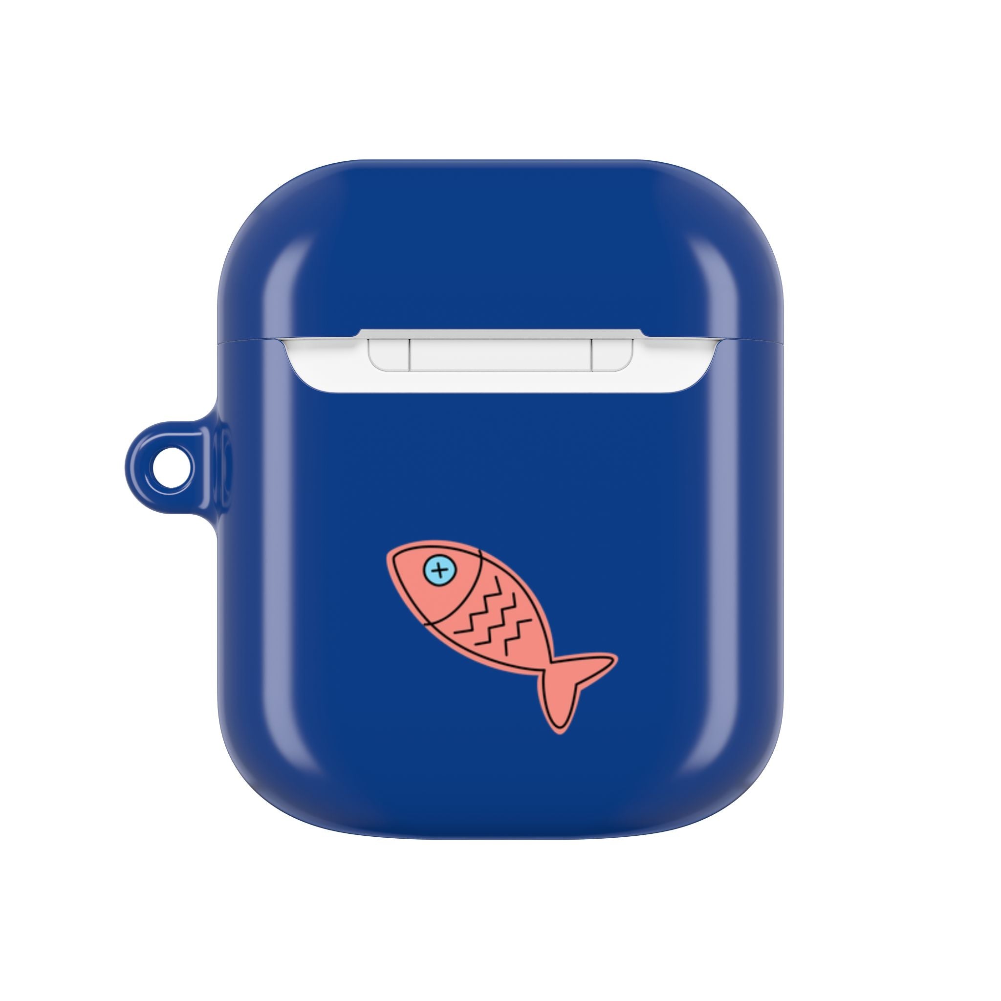 Cat in Teacup AirPods Case - Navy Protective Case
