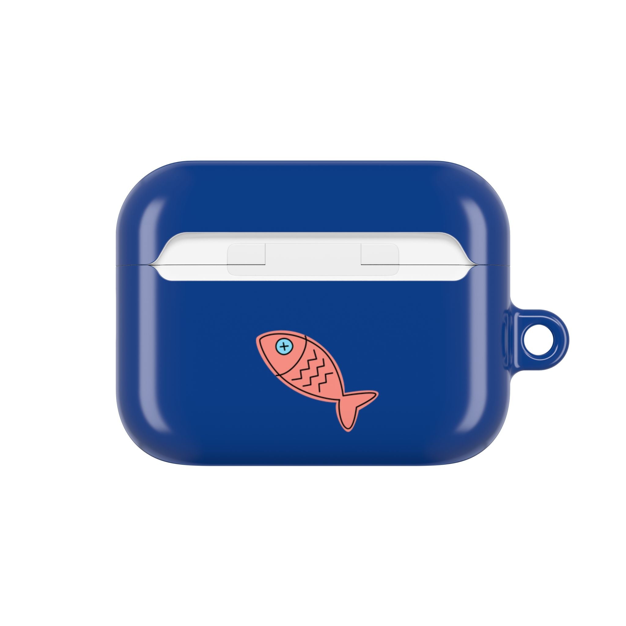 Cat in Teacup AirPods Case - Navy Protective Case