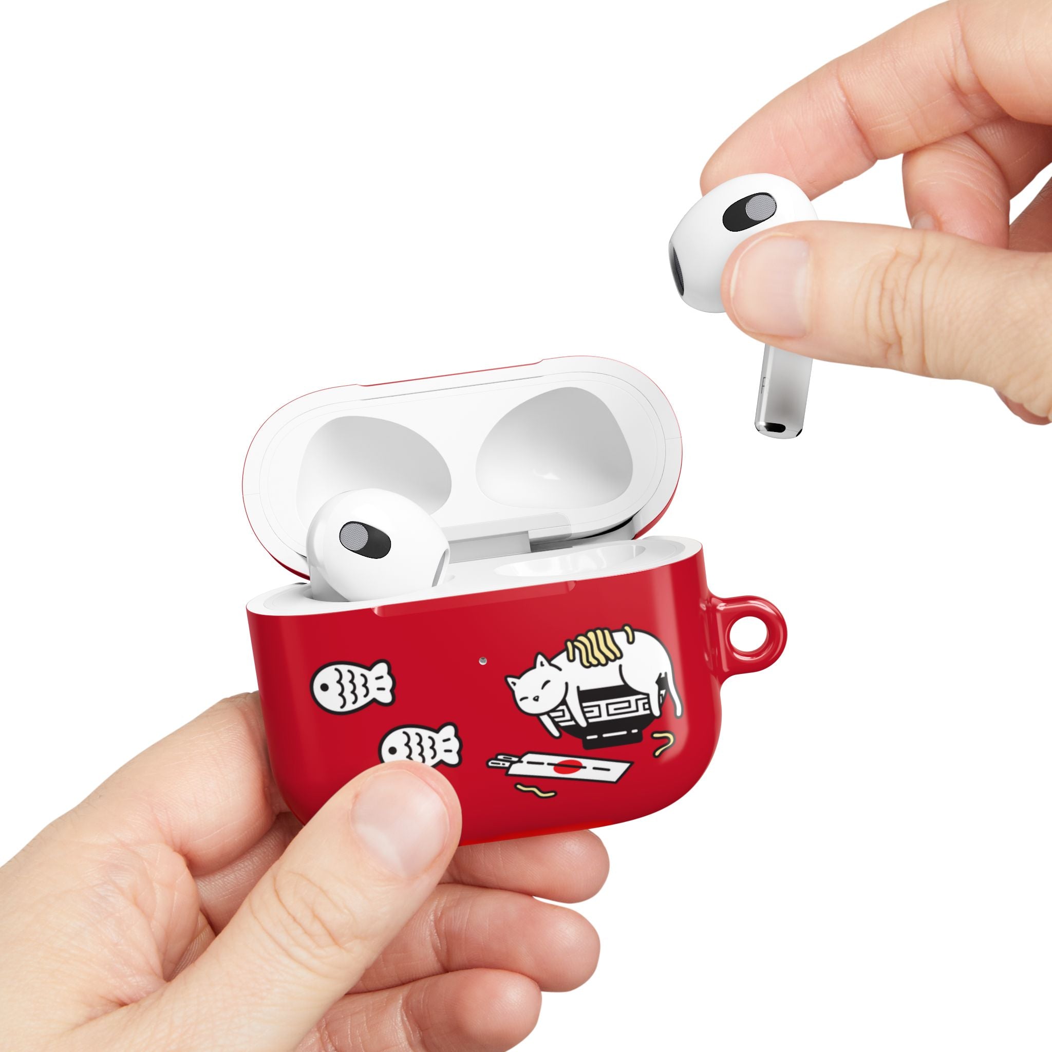 Lucky Japanese Cat & Fish Red AirPods or AirPods Pro Case