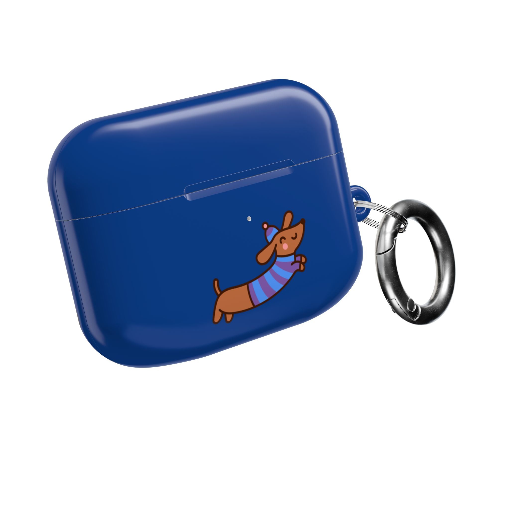 Dachshund & Butterflies Blue Protective AirPods Case
