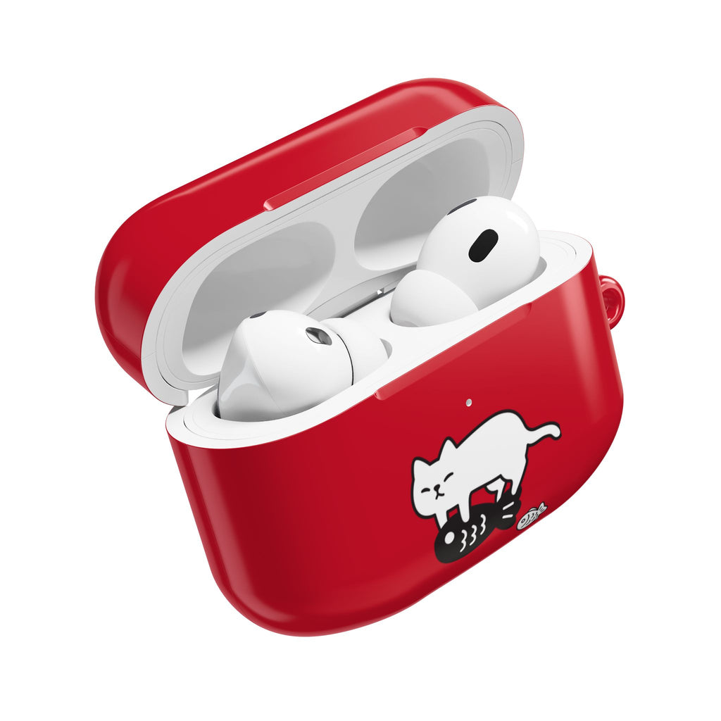 Cat Fighting Fish Red AirPod or AirPod Pro Case