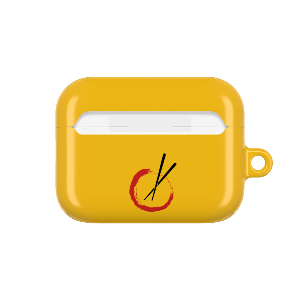 Japanese Cat & Chopsticks Yellow AirPods Case