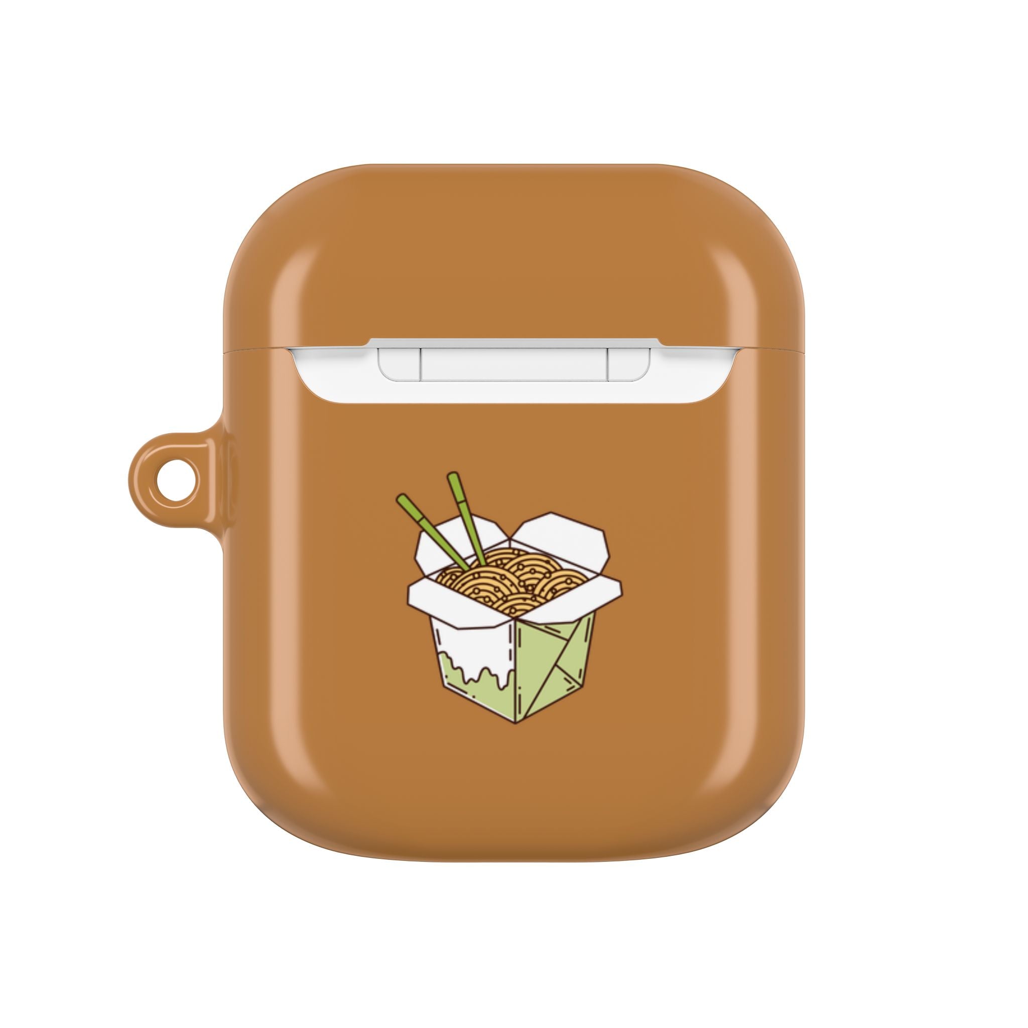Cute Panda & Noodles AirPod Case Brown Protective Case