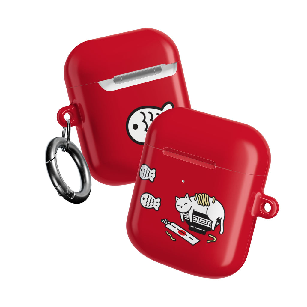 Lucky Japanese Cat & Fish Red AirPods or AirPods Pro Case
