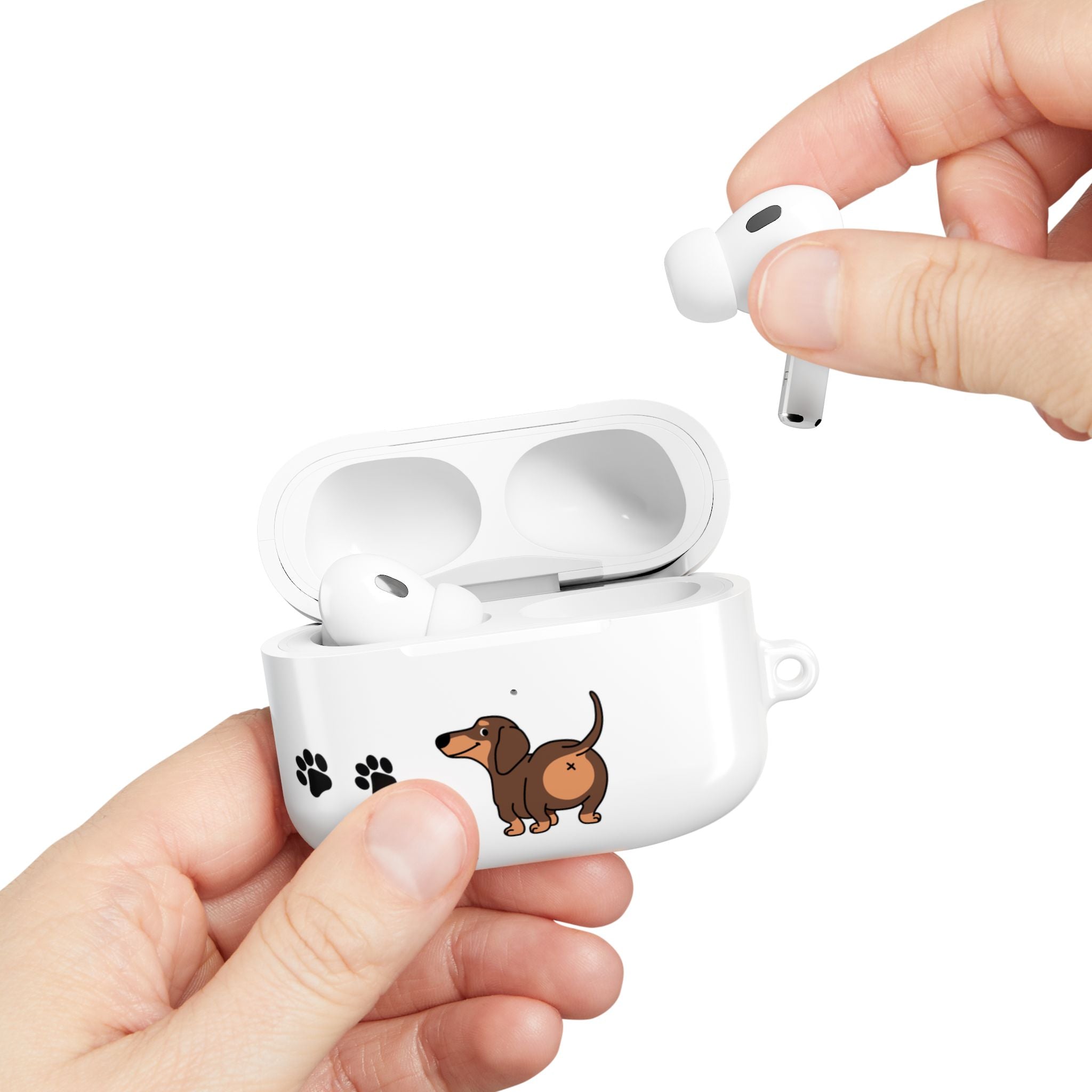 Staring Dachshund White AirPods or AirPods Pro Case