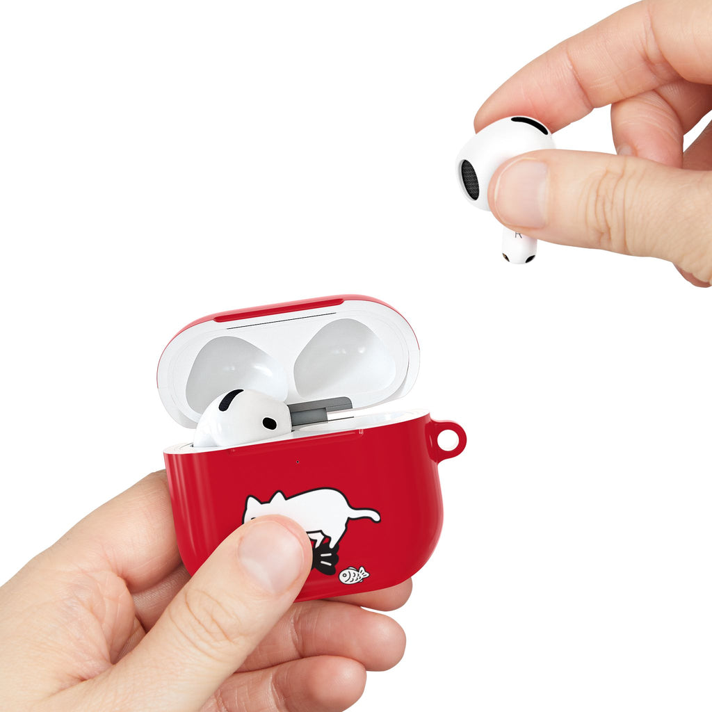 Cat Fighting Fish Red AirPod or AirPod Pro Case