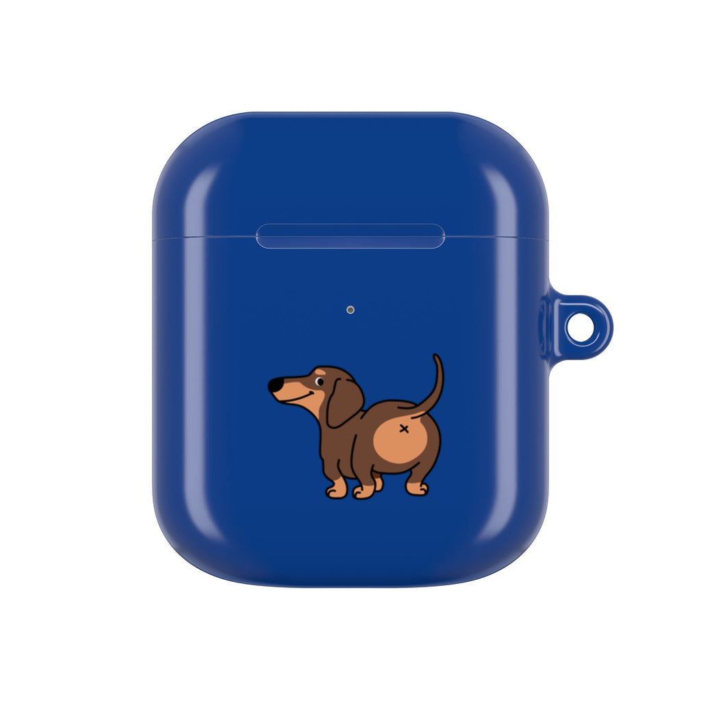 Staring Dachshund Navy AirPods or AirPods Pro Case