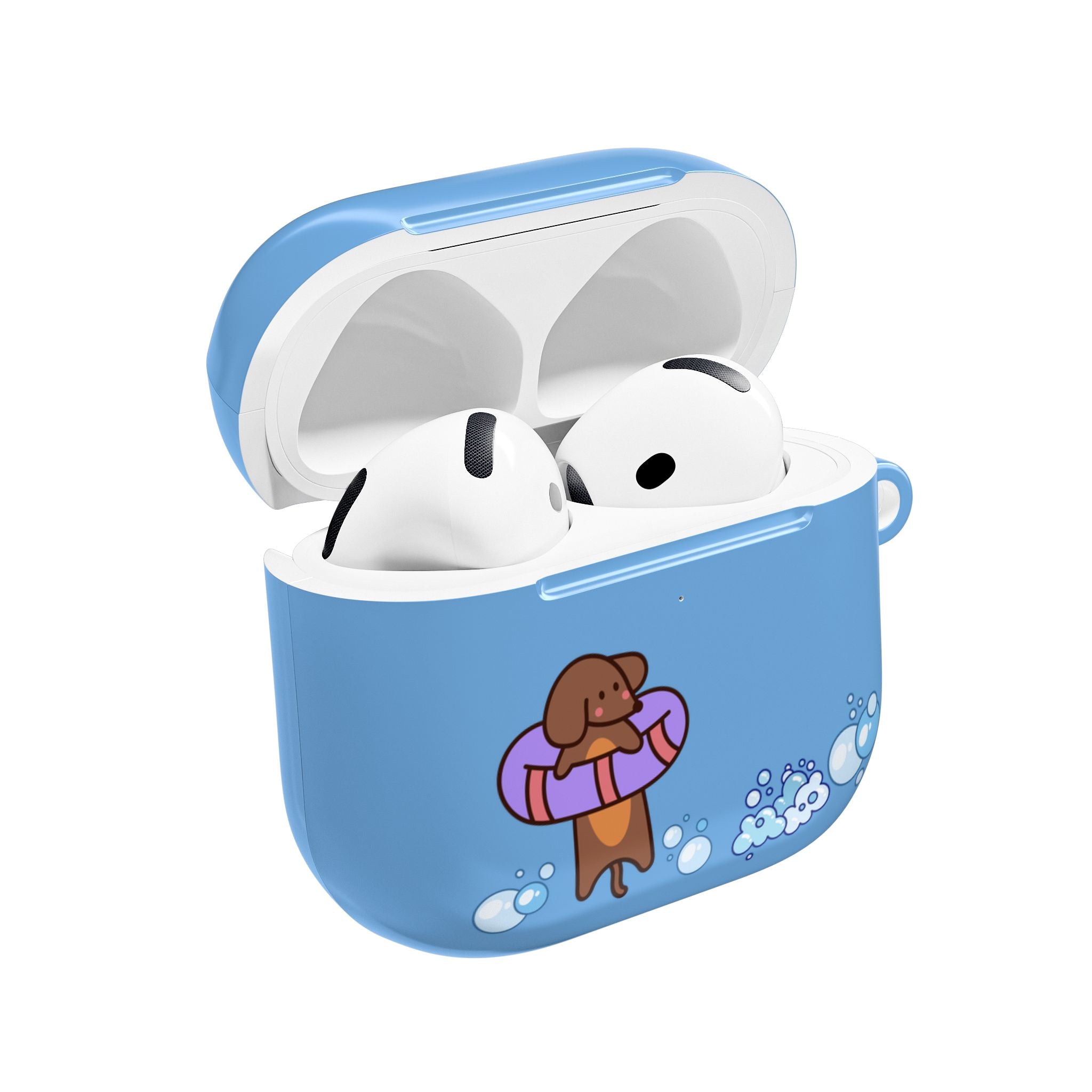 Cute Dachshund Dog & Crab Summer AirPod Case - Blue Beach Swim Float Design