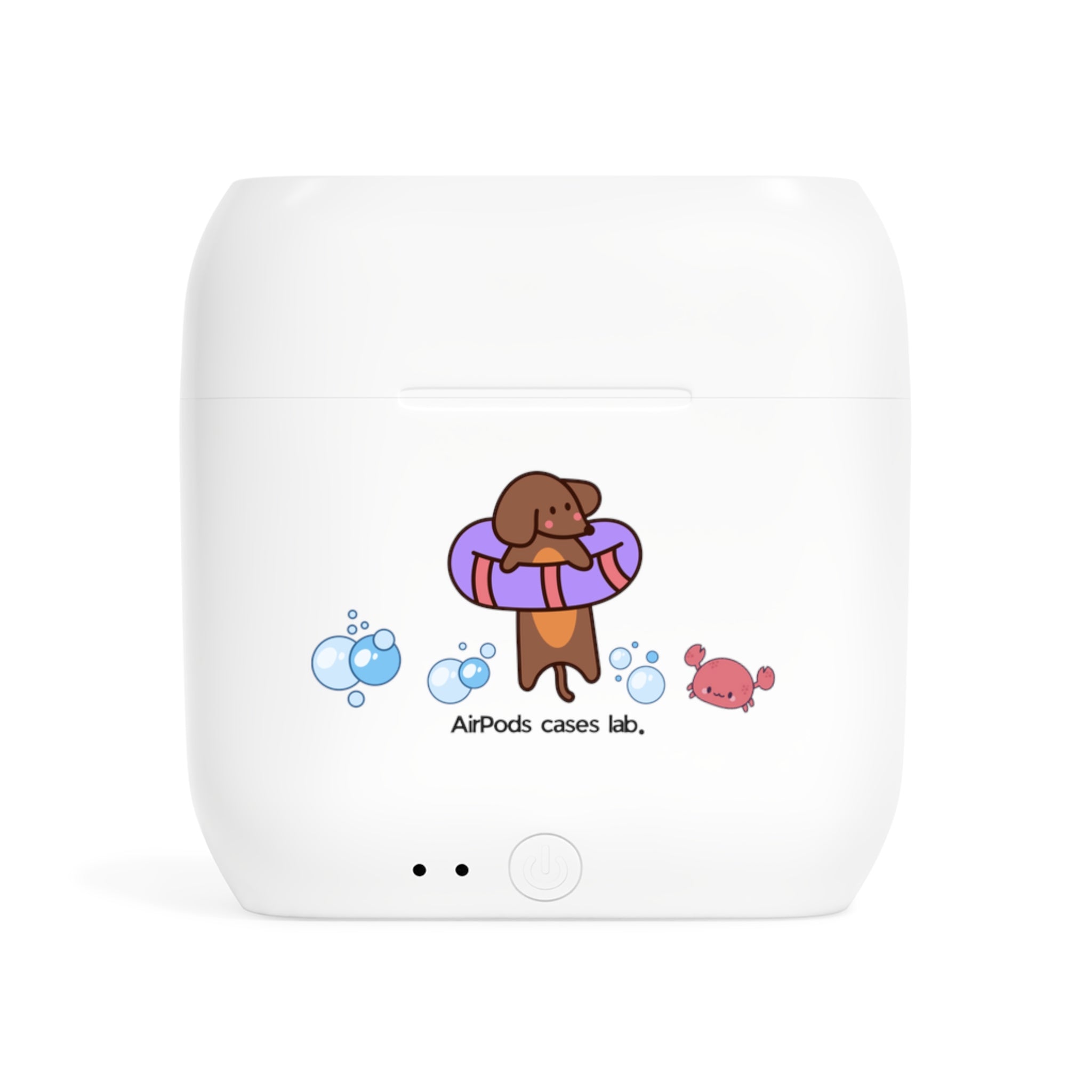 Swimming Dachshund White Earbuds