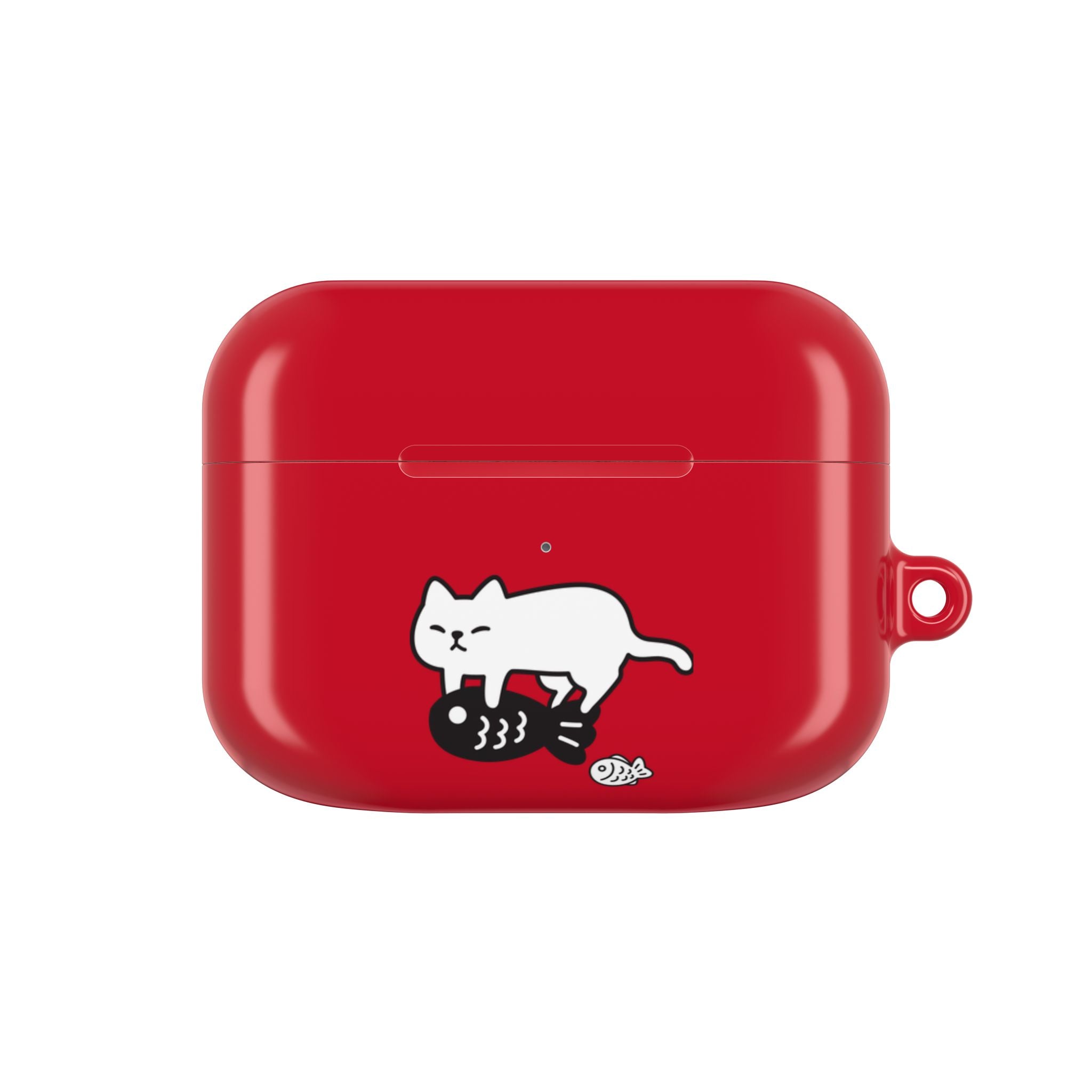 Cat Fighting Fish Red AirPod or AirPod Pro Case