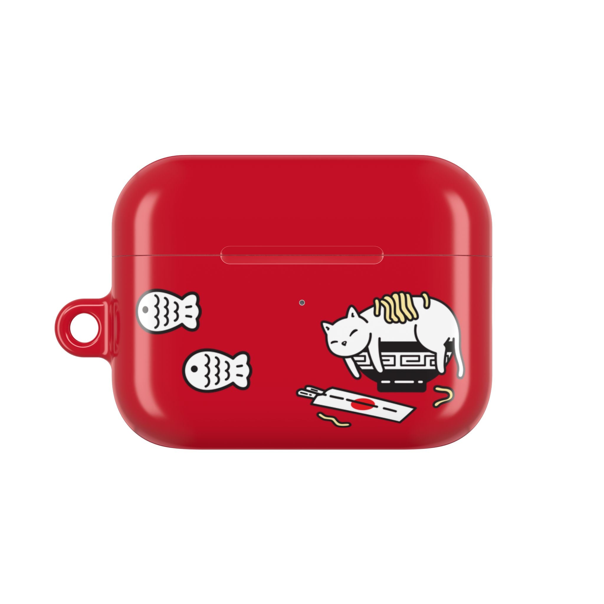 Lucky Japanese Cat & Fish Red AirPods or AirPods Pro Case