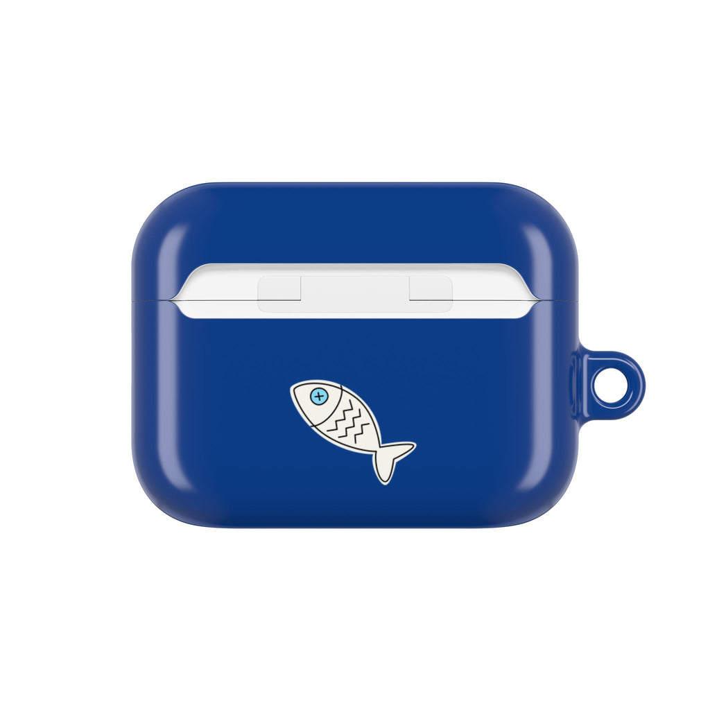 Cat & Fish AirPod Case - Cute Blue Protective AirPods Case