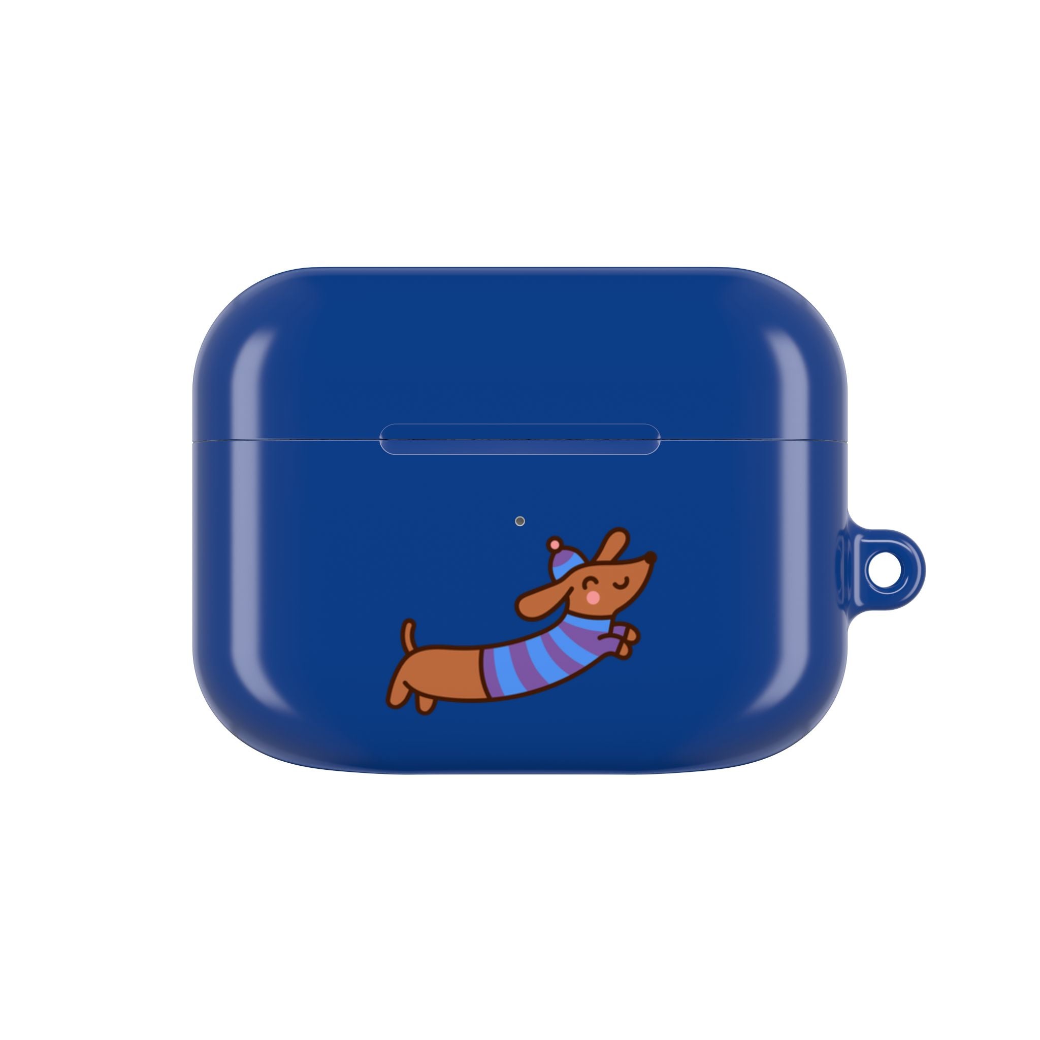 Dachshund & Butterflies Blue Protective AirPods Case