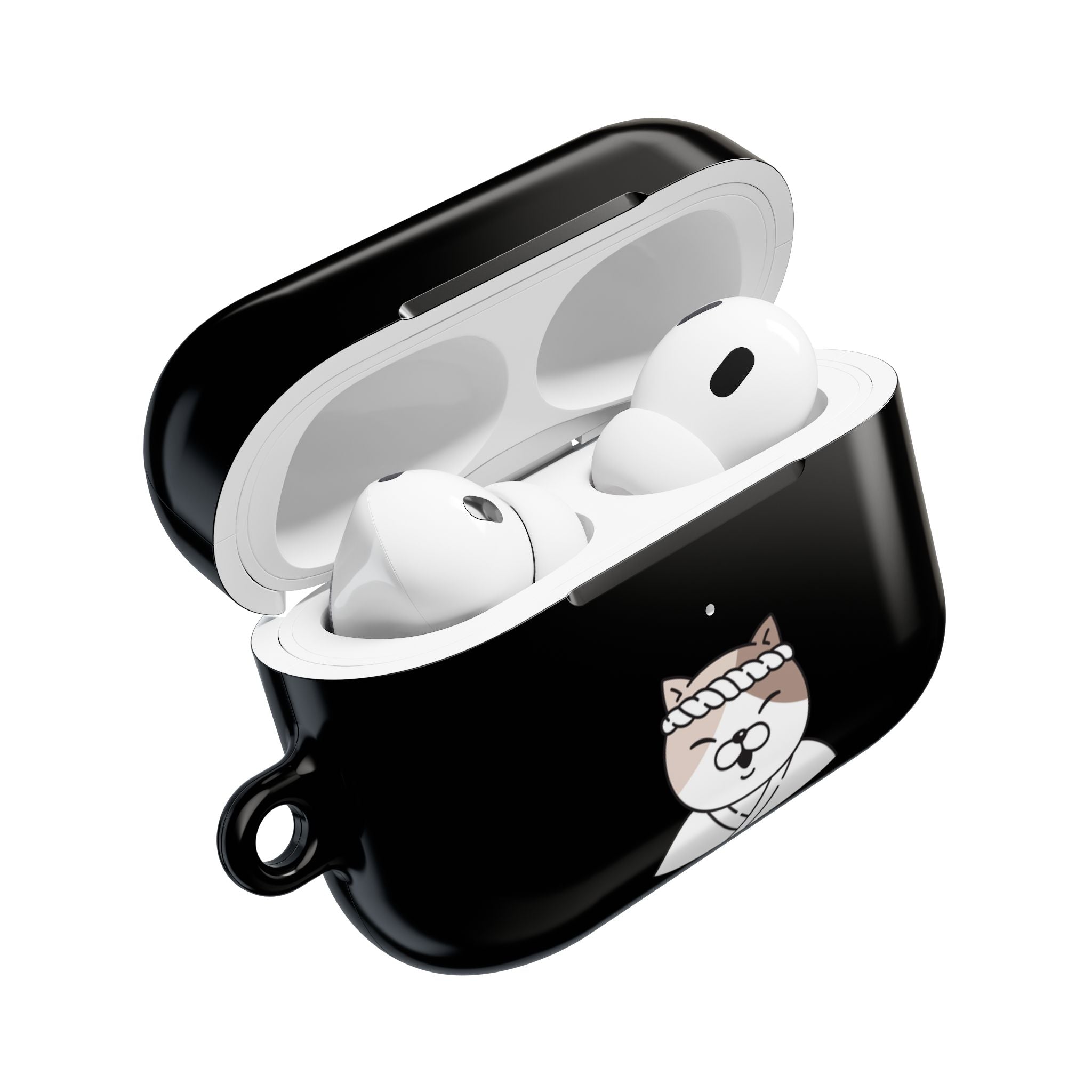 Samurai Shiba Inu with Japanese Flag Black AirPods or AirPods Pro Case