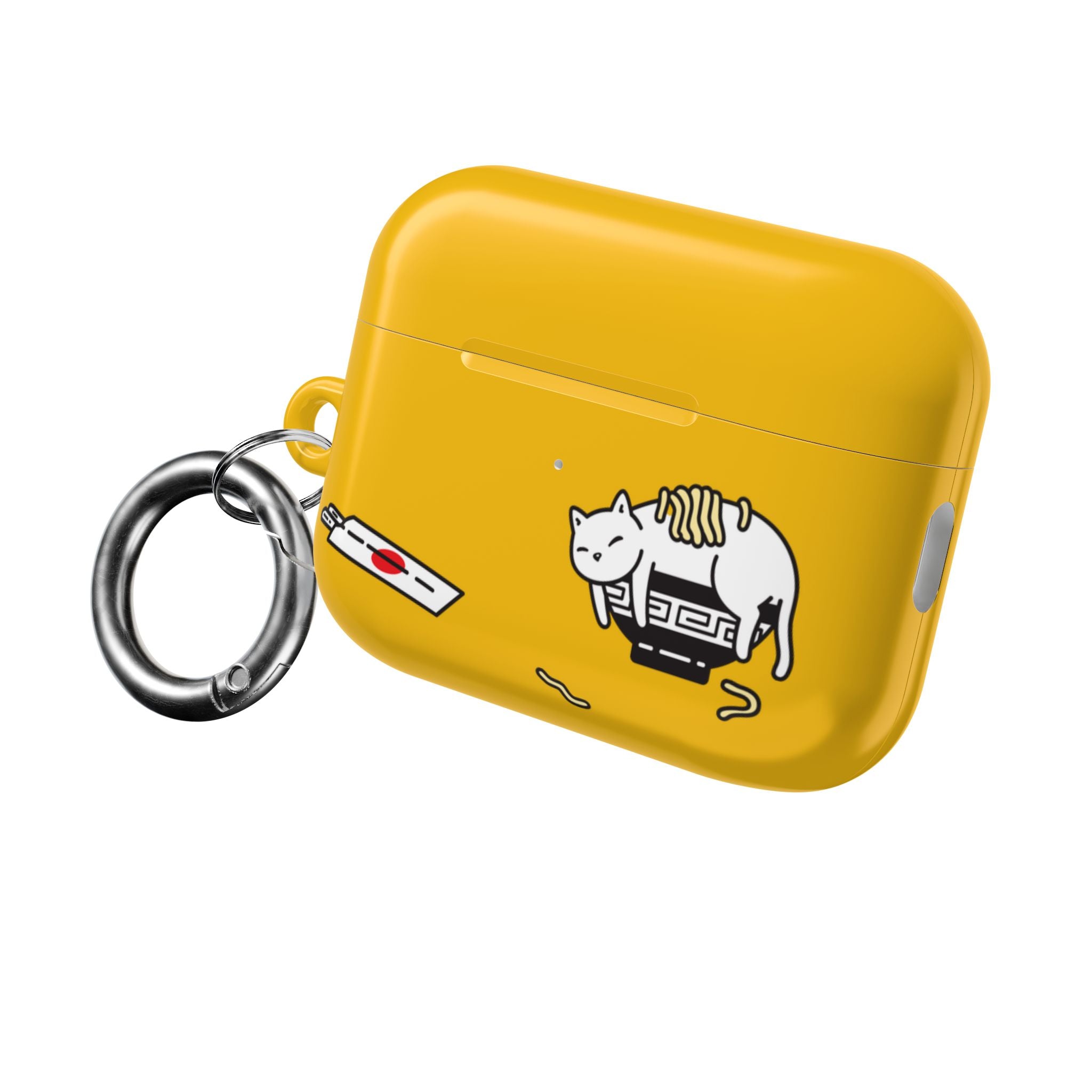 Japanese Cat & Chopsticks Yellow AirPods Case
