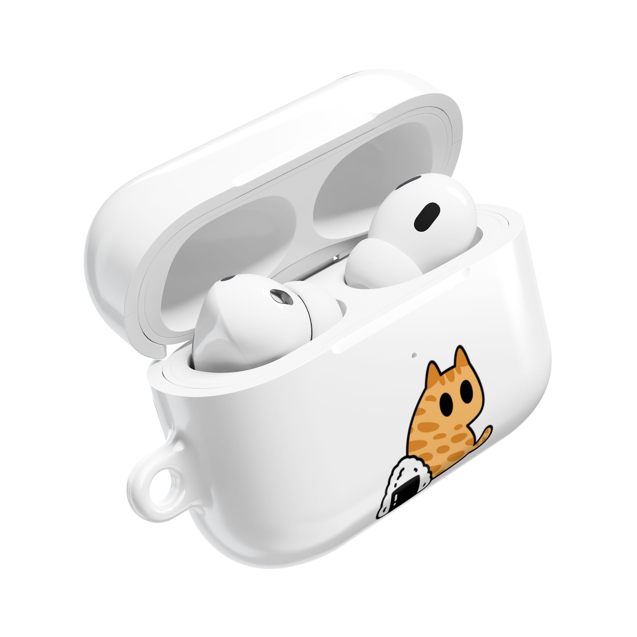Japanese Cat & Onigiri White AirPod Case